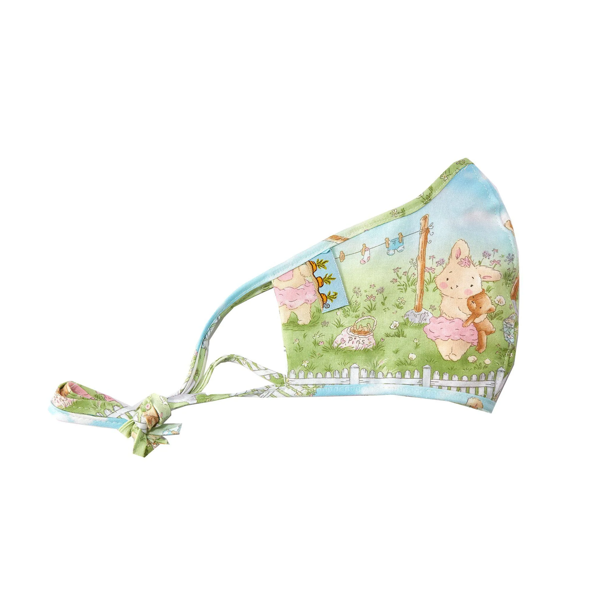 RETIRED - Hand-Crafted Adult Cloth Face Mask - Blossom Bunny Clothesline