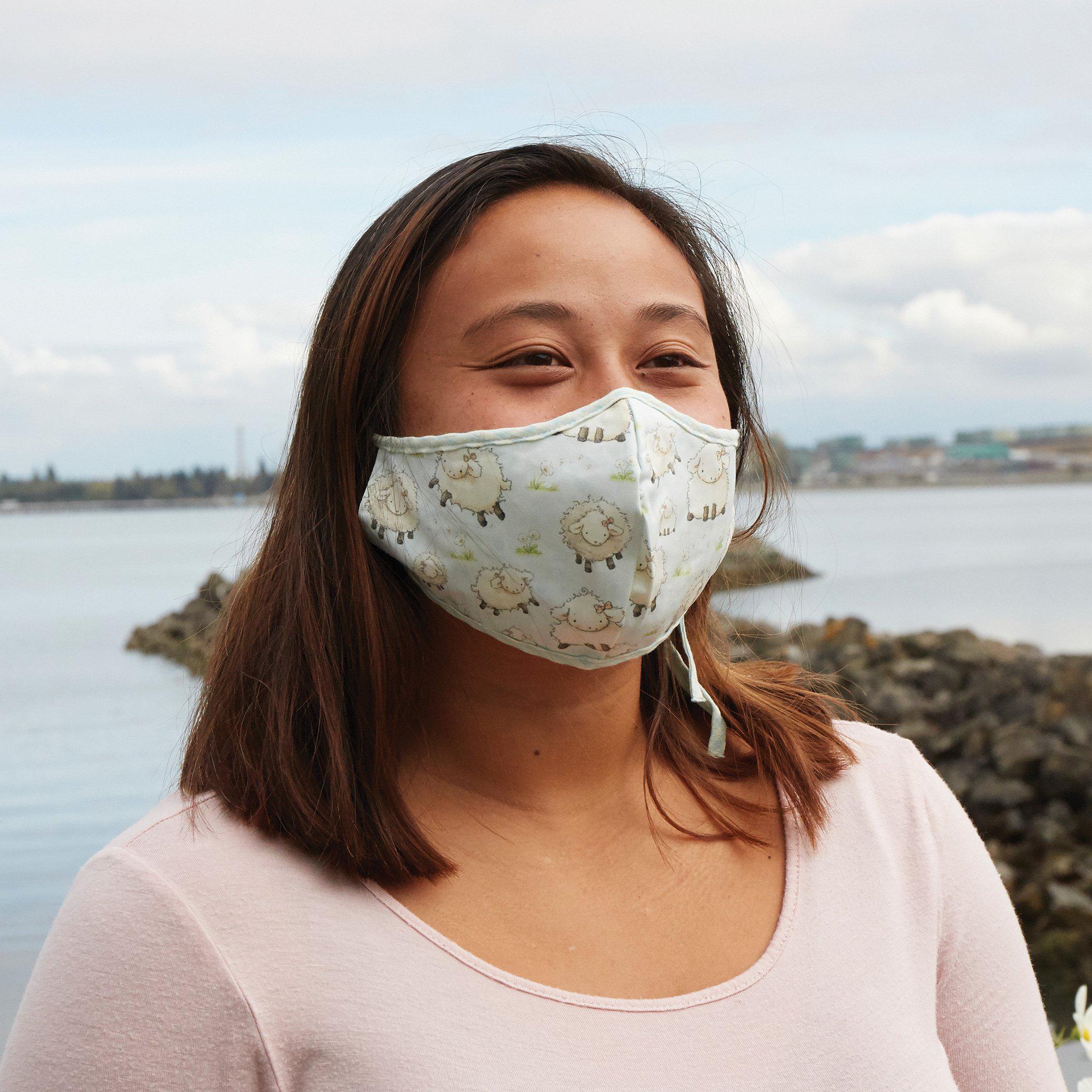 RETIRED - Baa-bs the Lamb Cloth Face Mask for Adults and Kids - Image 2