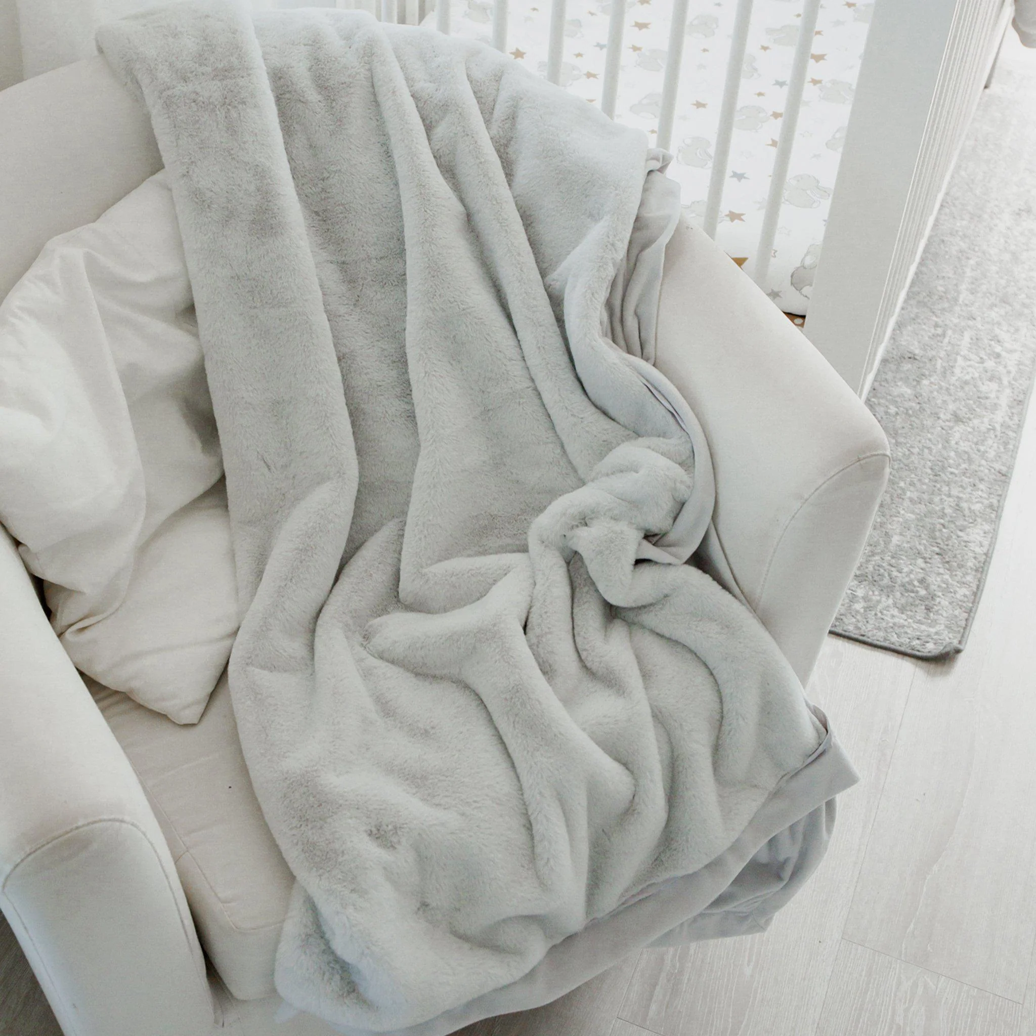 RETIRED - Big Cozy Nibble Fur Blanket - Gray 50 x 60 - Image 3