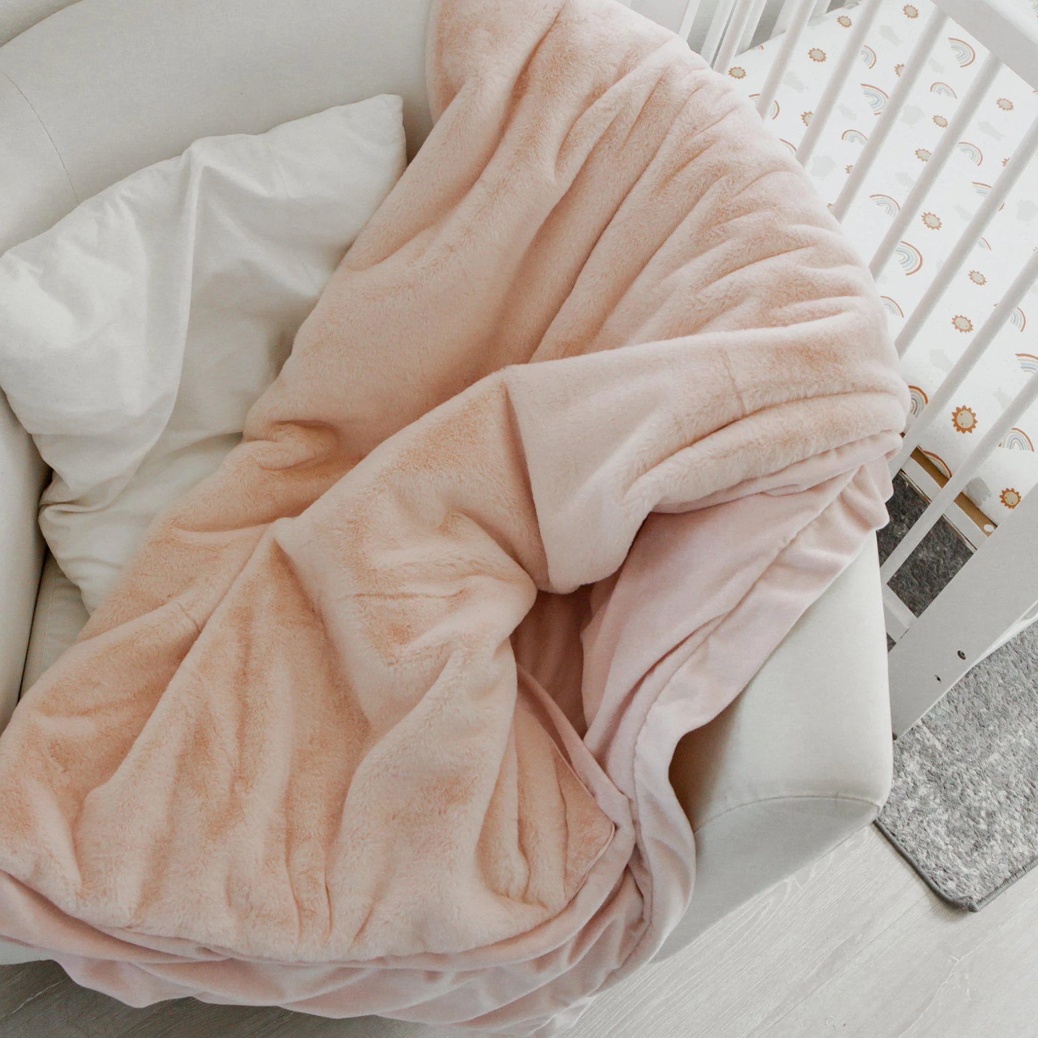 RETIRED - Big Cozy Nibble Fur Blanket - Pink 50 x 60 - Image 2