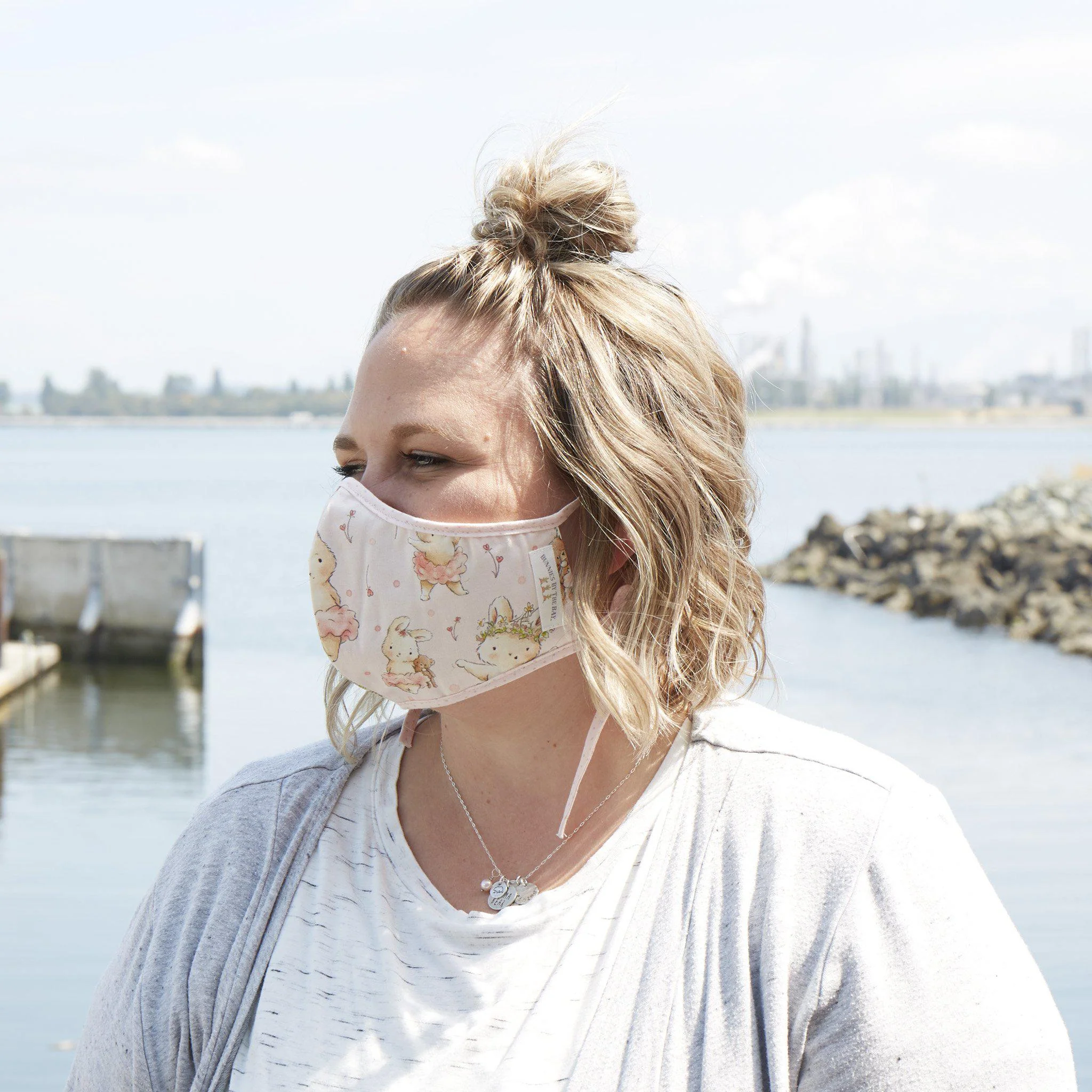 RETIRED - Blossom Bunny Cloth Face Mask for Adults and Kids - Image 2