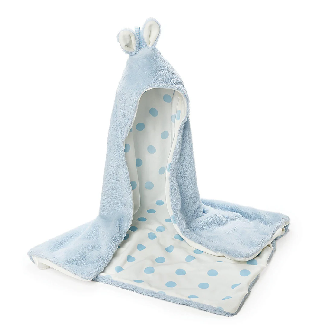 RETIRED - Bunny Hooded Blanket - Blue