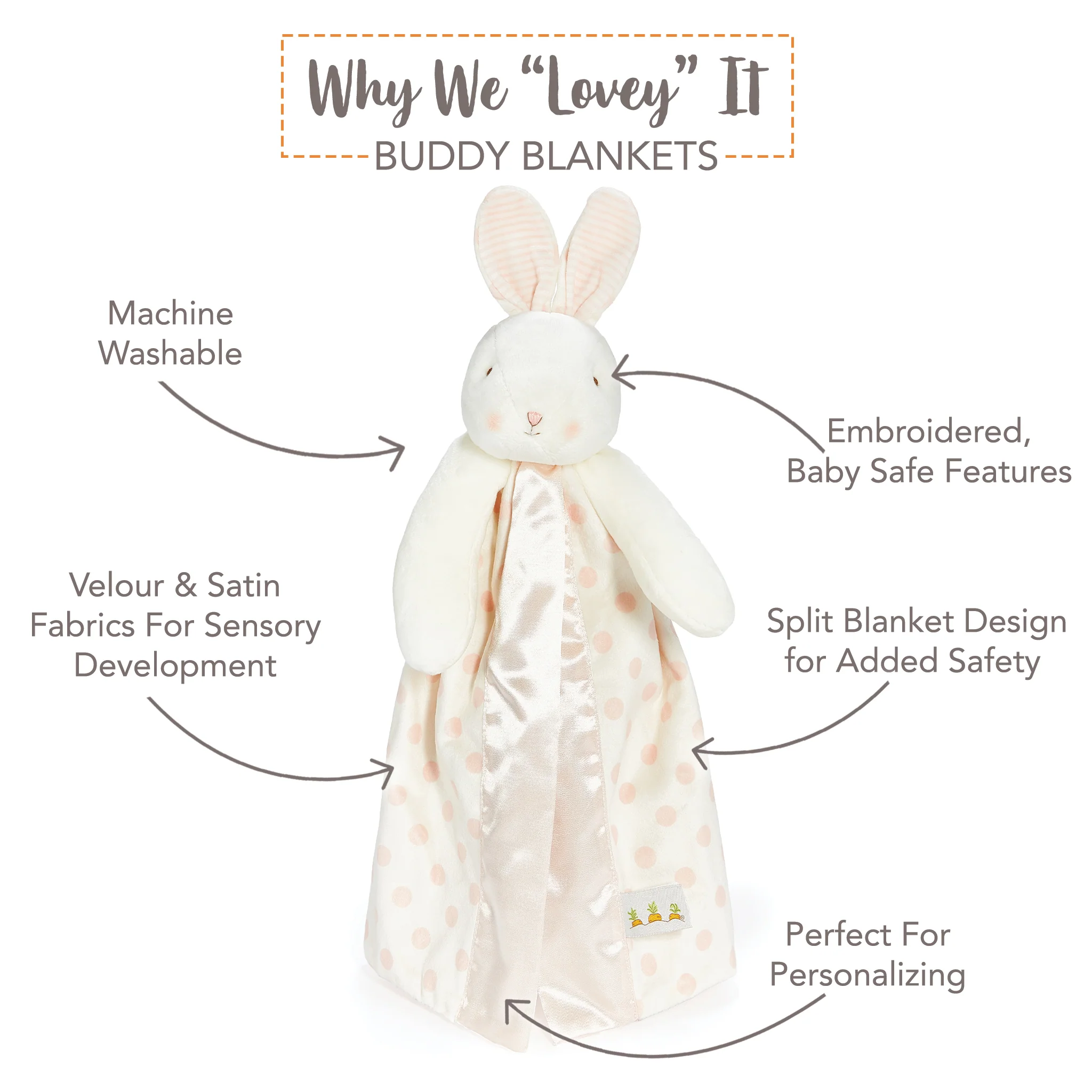 Blossom Dot Bunny Buddy Blanket - Image 3