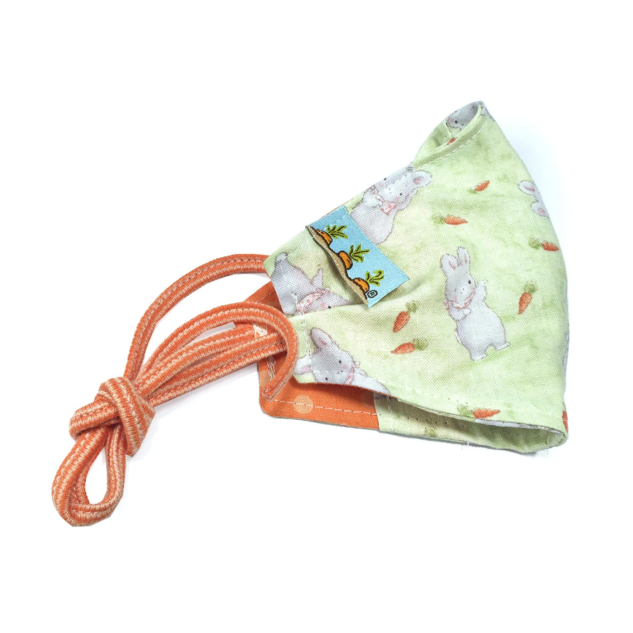 RETIRED - Child Cloth Face Mask - Bloom Bunny with Carrots
