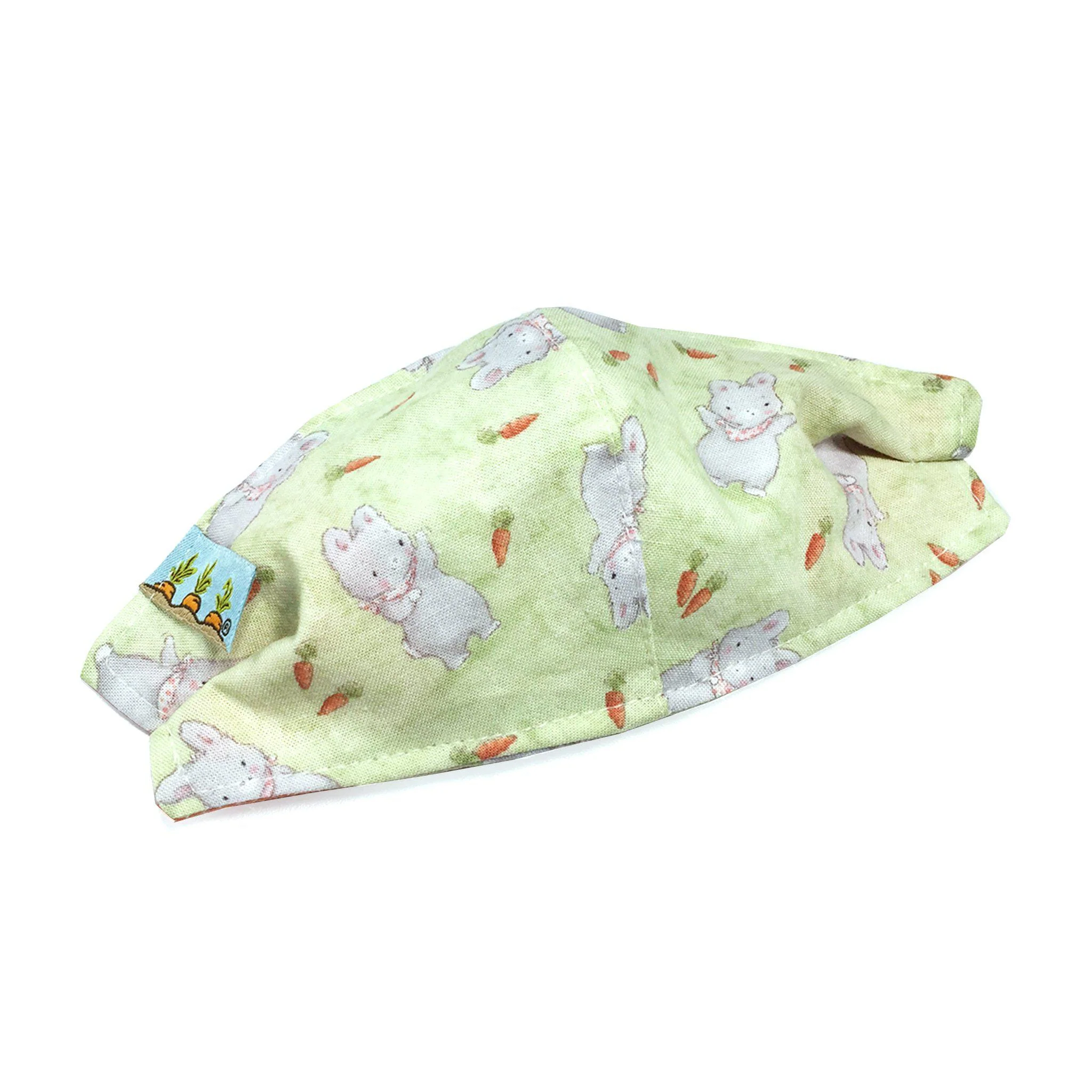 RETIRED - Child Cloth Face Mask - Bloom Bunny with Carrots - Image 2