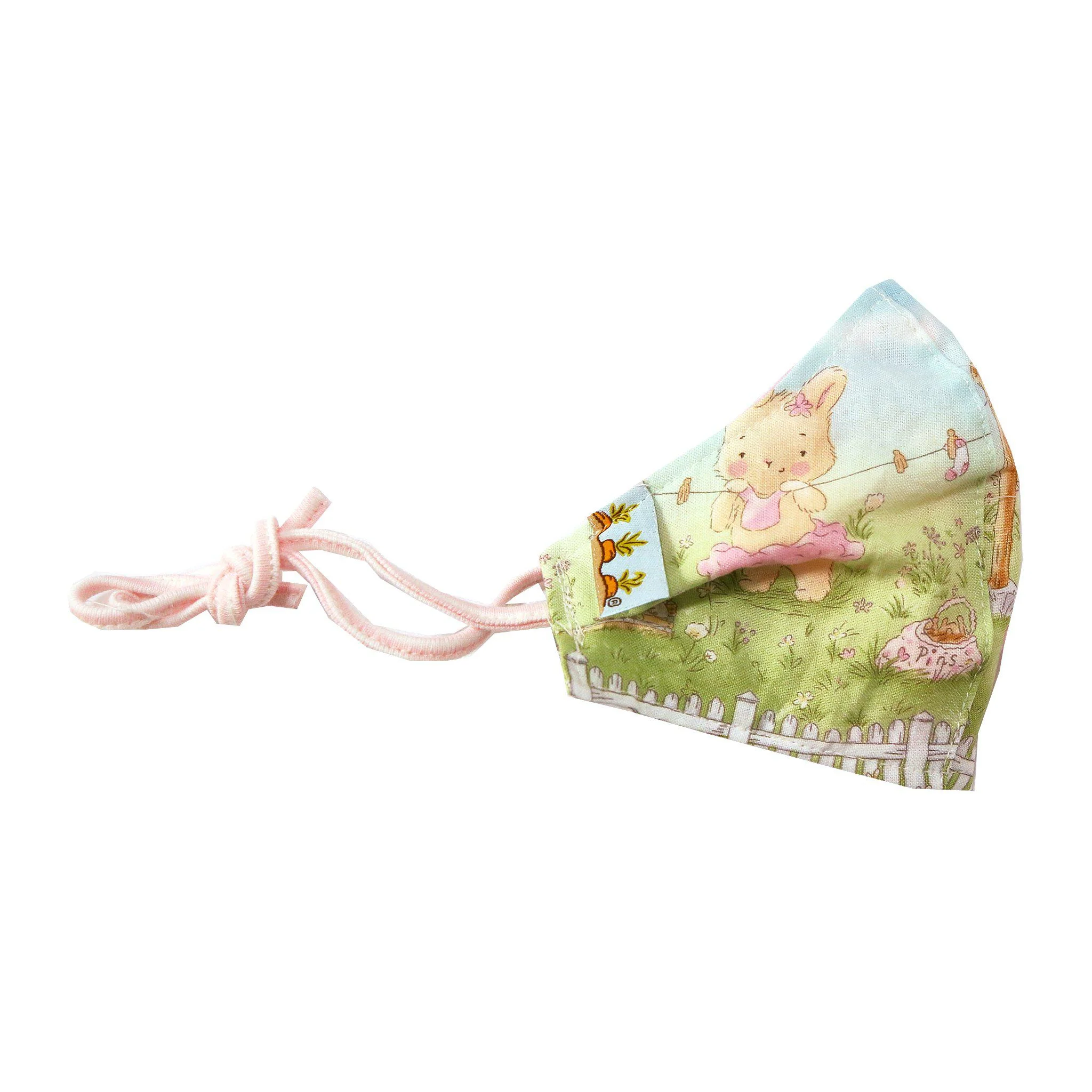 RETIRED- Hand-Crafted Child Cloth Face Mask - Garden Bunnies