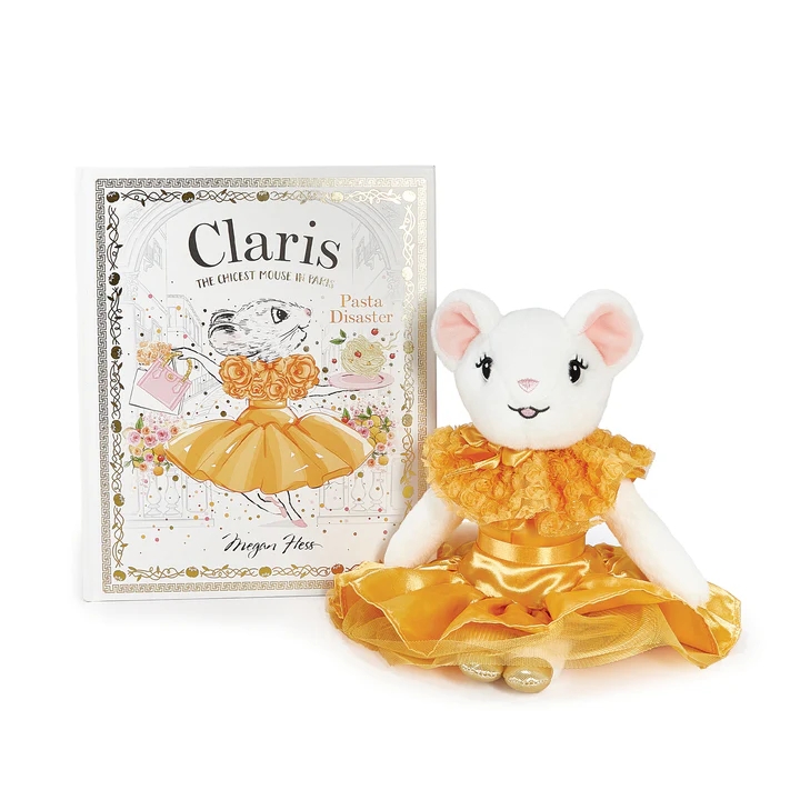 RETIRED - Claris The Mouse: Pasta Disaster & Tangerine Plush Book Bundle