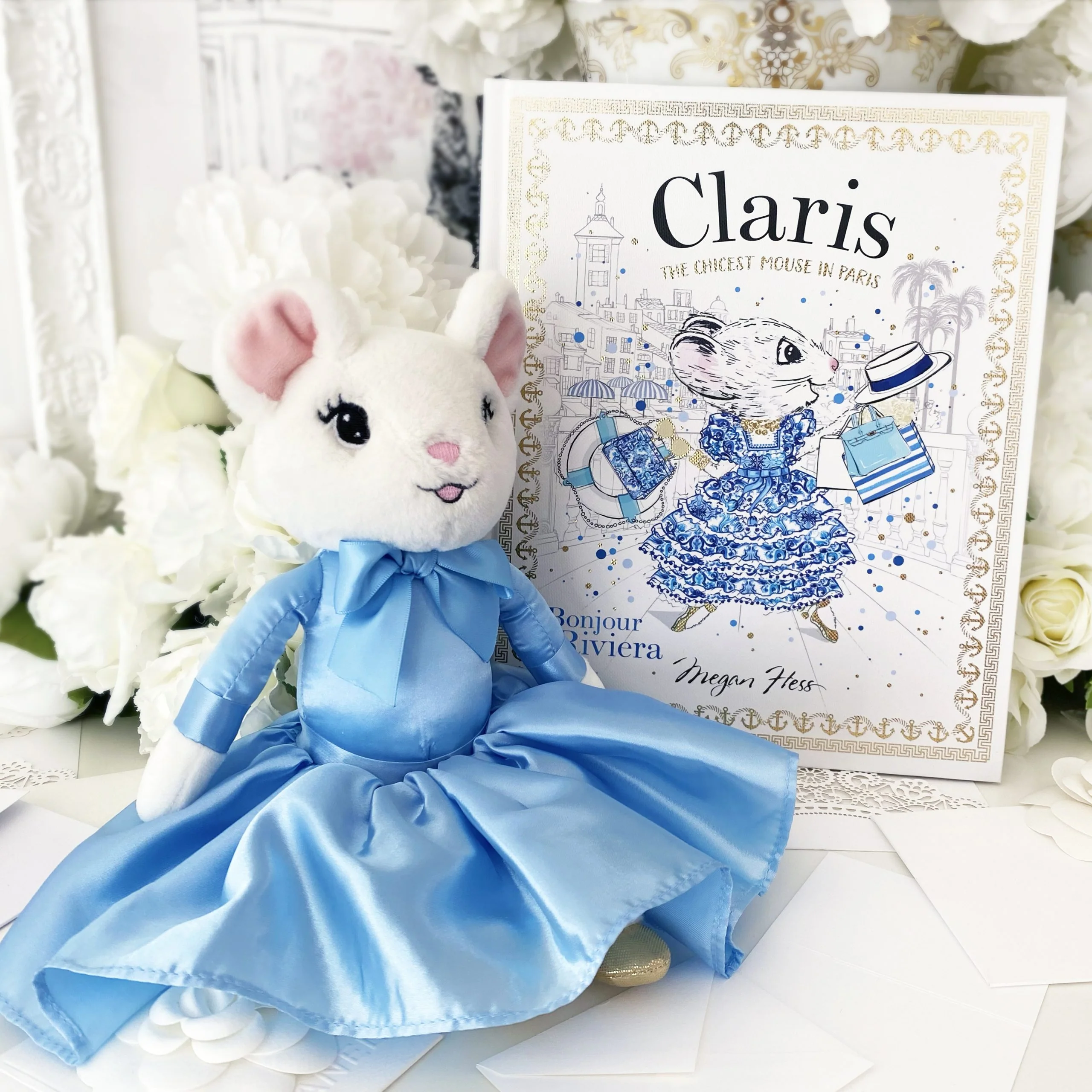 RETIRED - Claris The Mouse - Tres Belle Blue Plush Doll - Image 2
