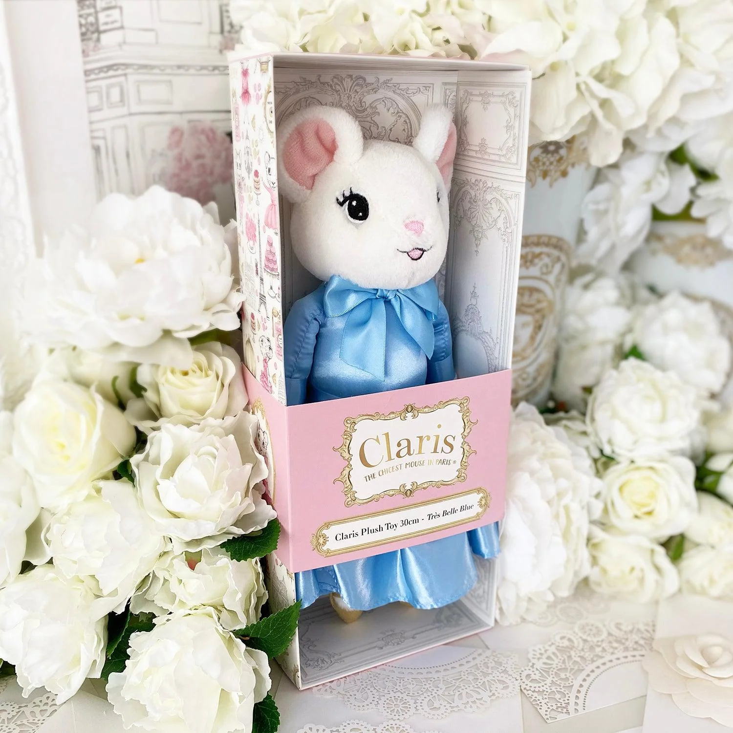 RETIRED - Claris The Mouse - Tres Belle Blue Plush Doll - Image 3