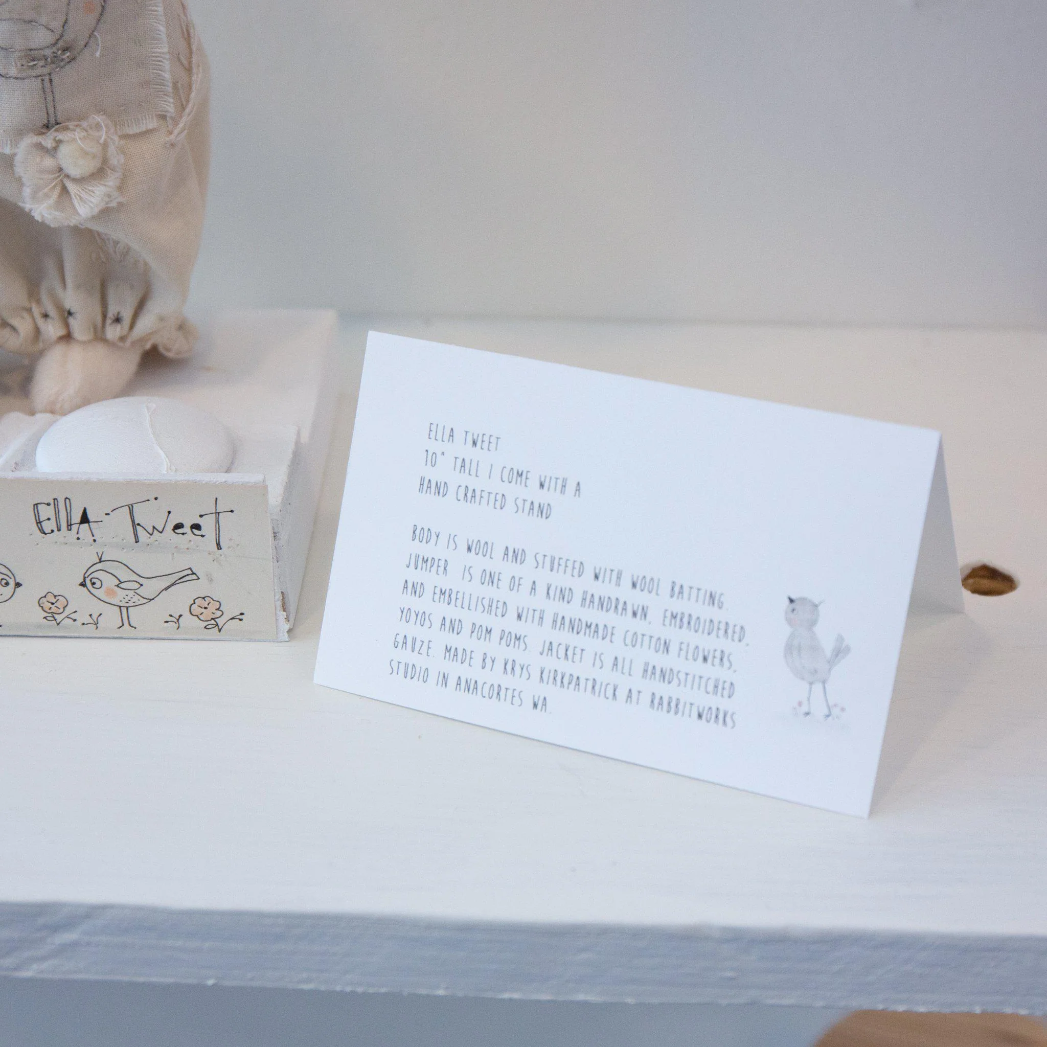 RETIRED - Hutch Studio Original - Ella Tweet - One of A Kind Bunny - Image 6