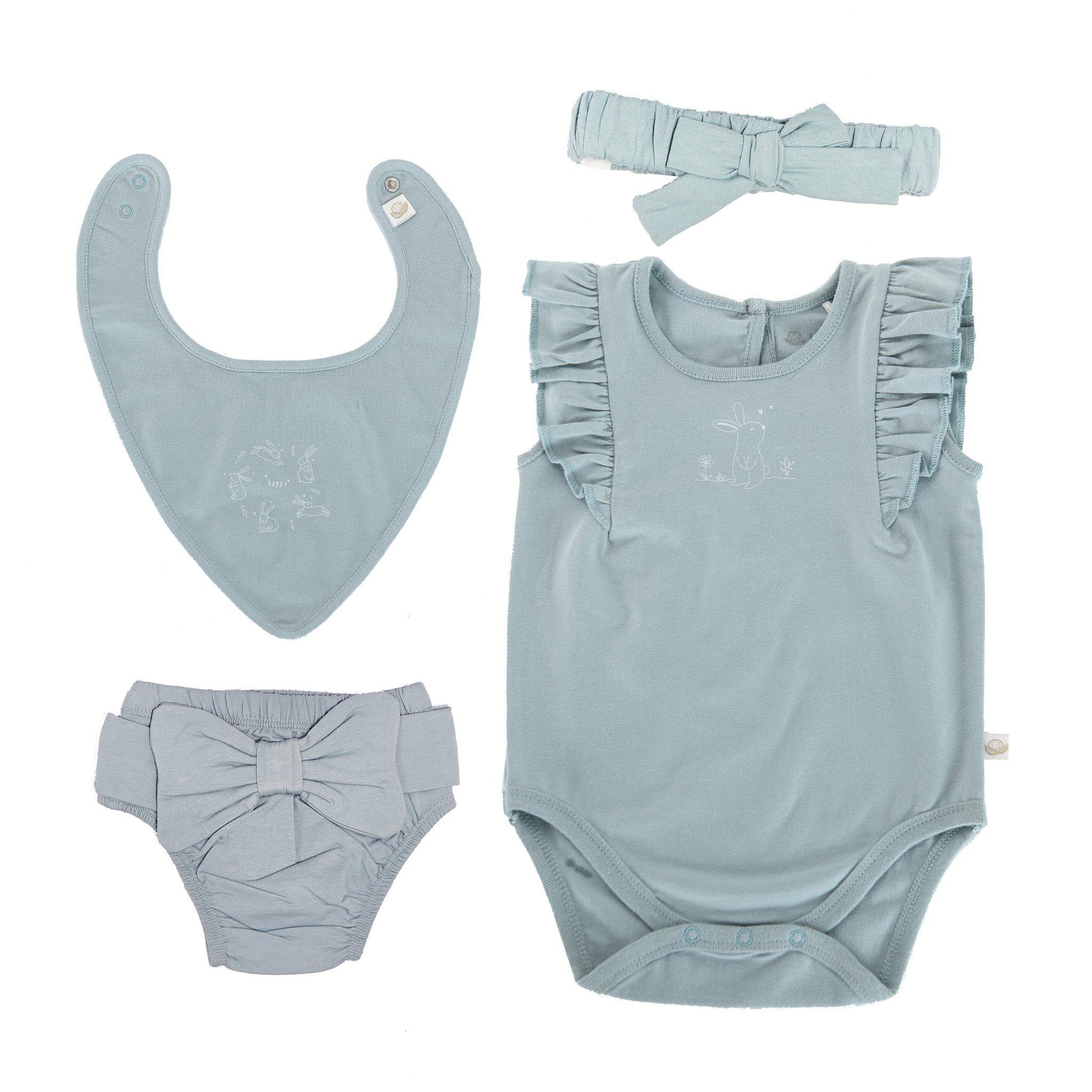 RETIRED - Kudaa Organic Frilly Gift Set - Bay Blue
