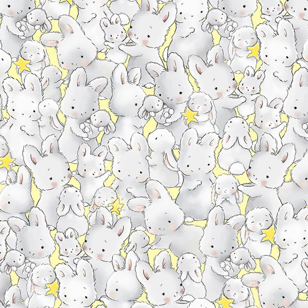 RETIRED - Fabric - Bloom and Little Star Collection - Packed Bunnies - 1/4 yard