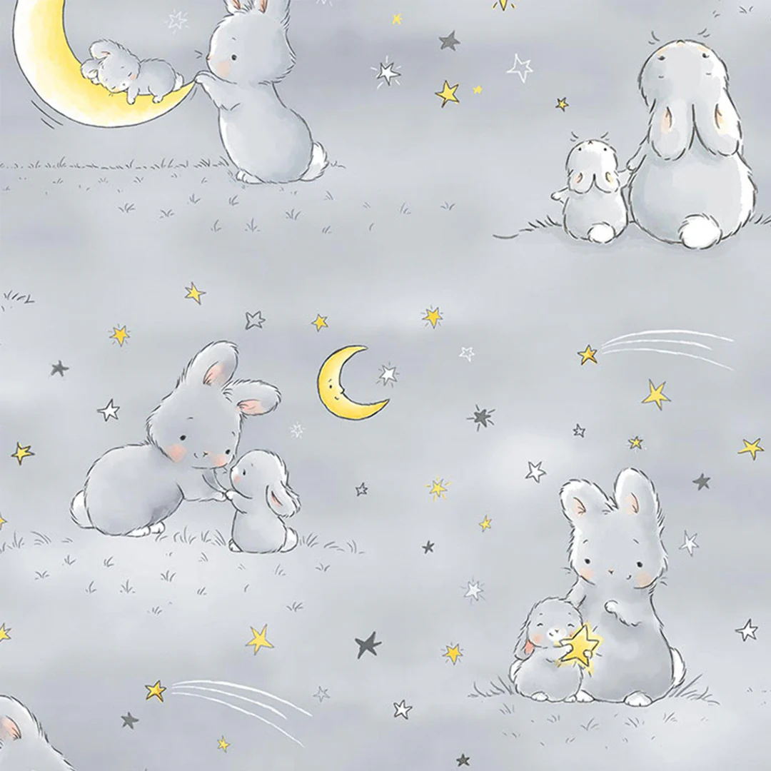 RETIRED - Fabric - Bloom Little Star Collection - Bunnies & Moons - 1/4 yard