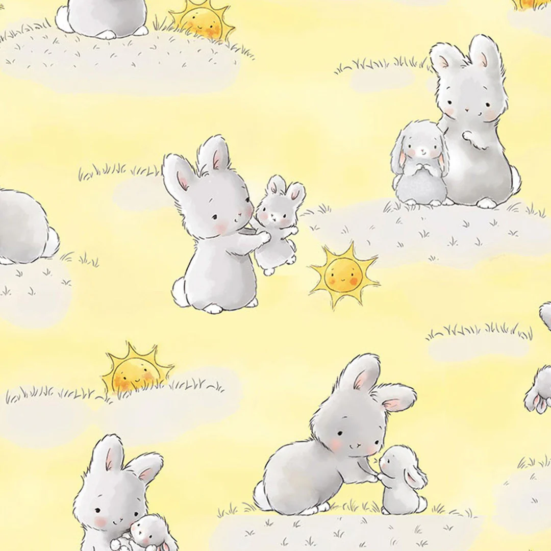 RETIRED - Fabric - Bloom Little Star Collection - Bunnies & Suns - 1/4 yard