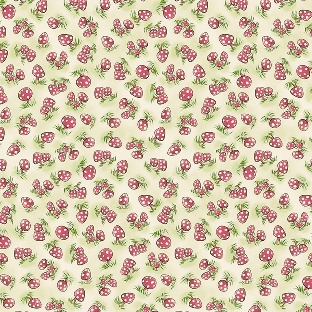 RETIRED - Fabric - Camp Cricket Collection - Mini Mushrooms - 1/4 yard
