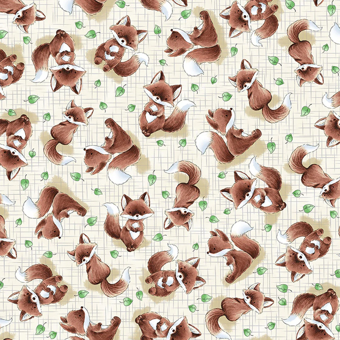 RETIRED - Fabric - Camp Cricket Collection - Tossed Fox - 1/4 yard