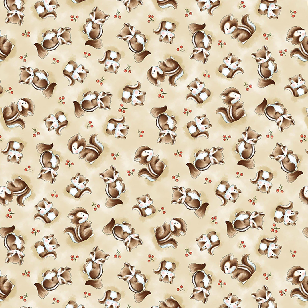 RETIRED - Fabric - Camp Cricket Collection - Tossed Chipmunks - 1/4 yard