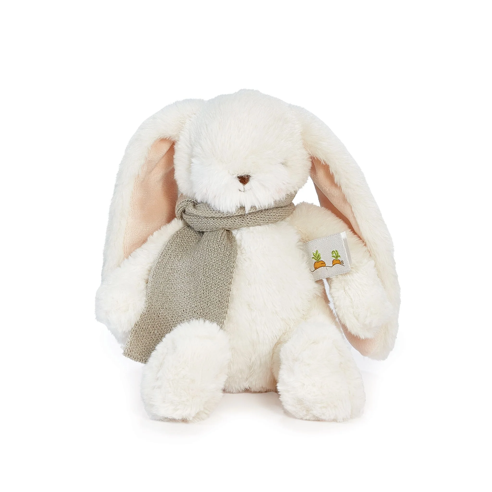 RETIRED - Holiday Wee Nibble Cream Bunny - Gray Scarf
