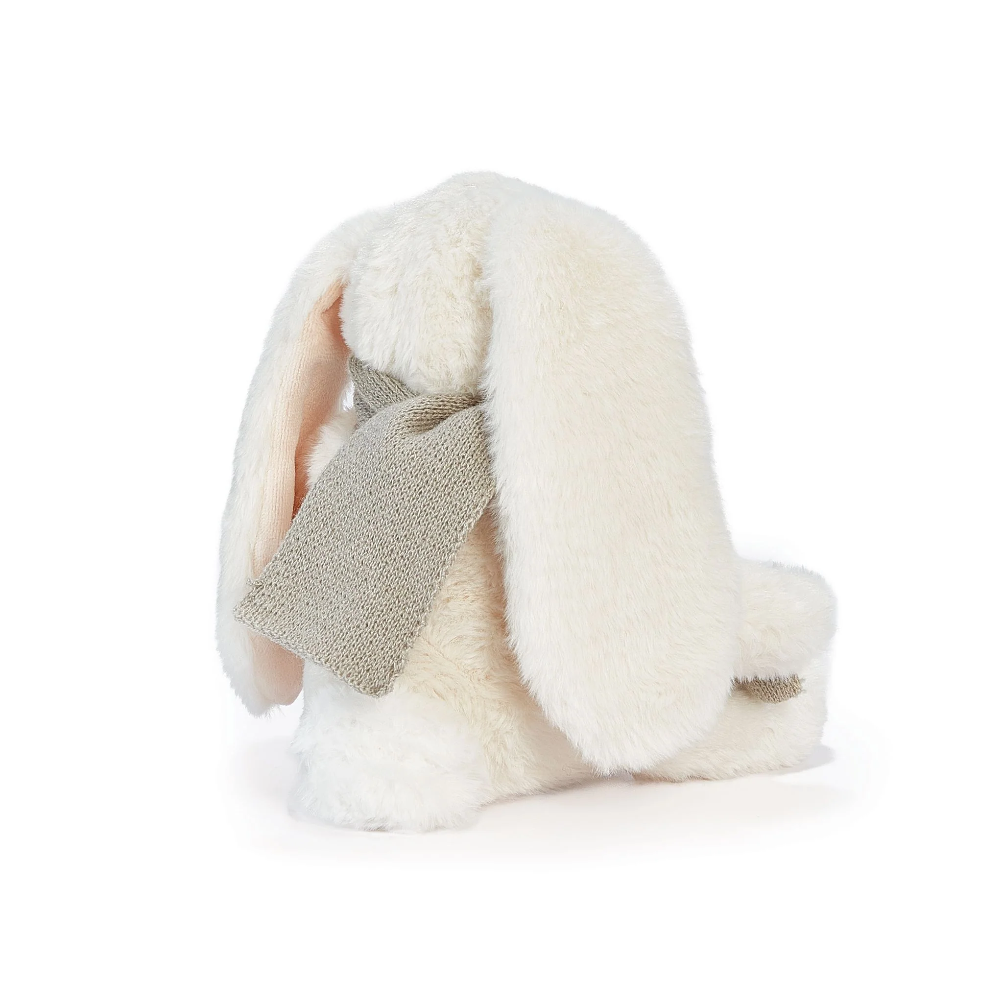 RETIRED - Holiday Wee Nibble Cream Bunny - Gray Scarf - Image 4