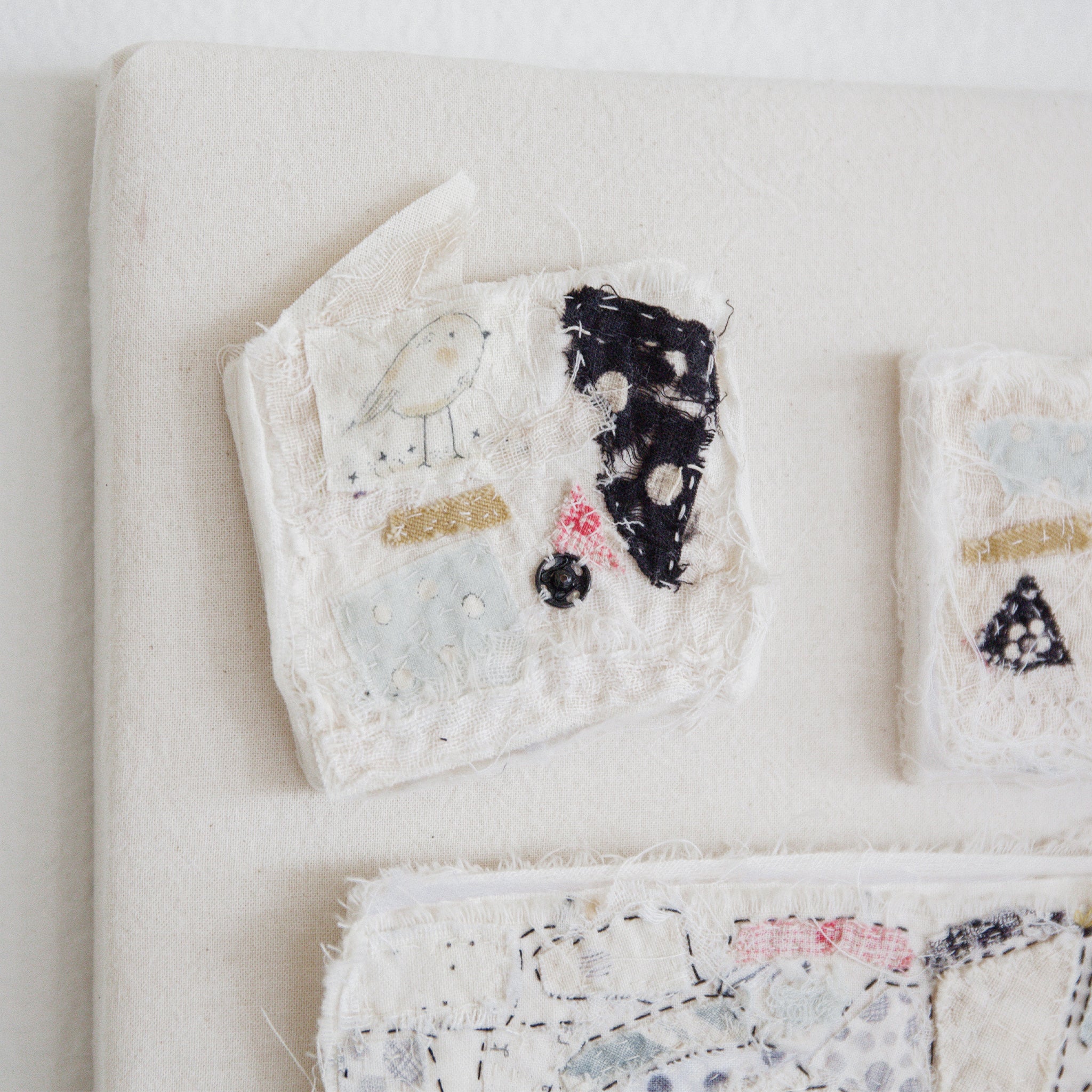 RETIRED - Hutch Studio - Birds the Word Fabric Art Collection | Three Wee Chichadee - Image 2