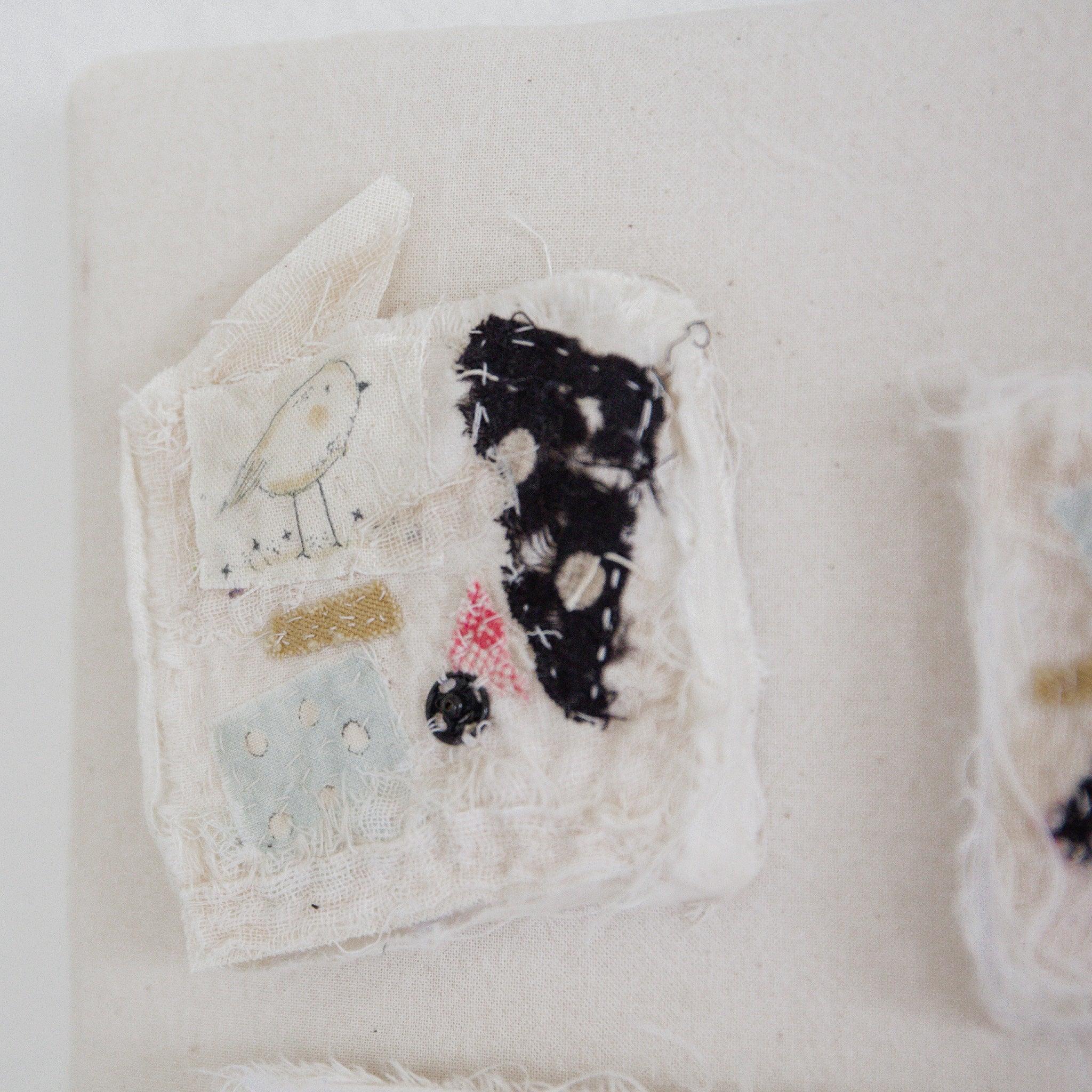 RETIRED - Hutch Studio - Birds the Word Fabric Art Collection | Three Wee Chichadee - Image 3