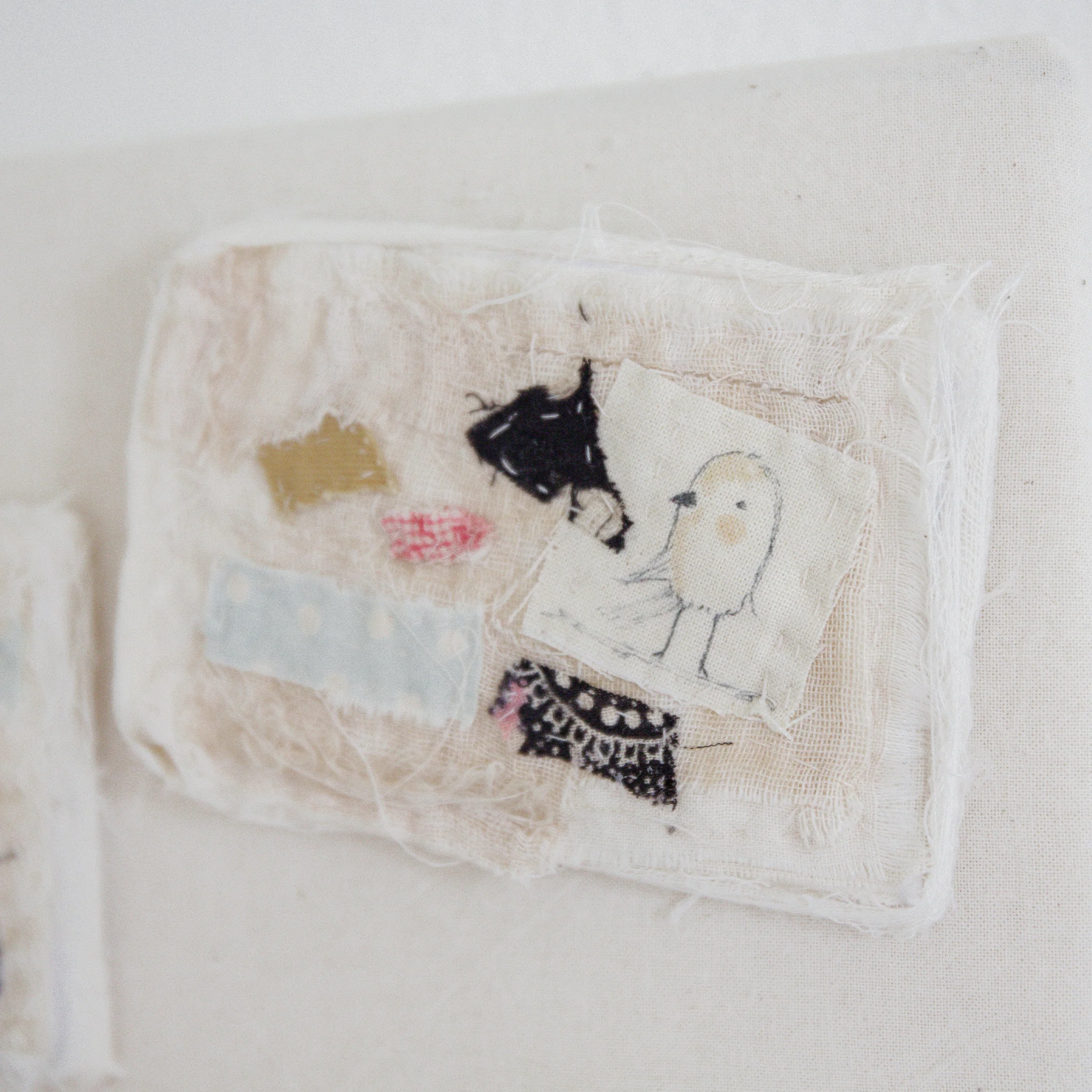 RETIRED - Hutch Studio - Birds the Word Fabric Art Collection | Three Wee Chichadee - Image 4