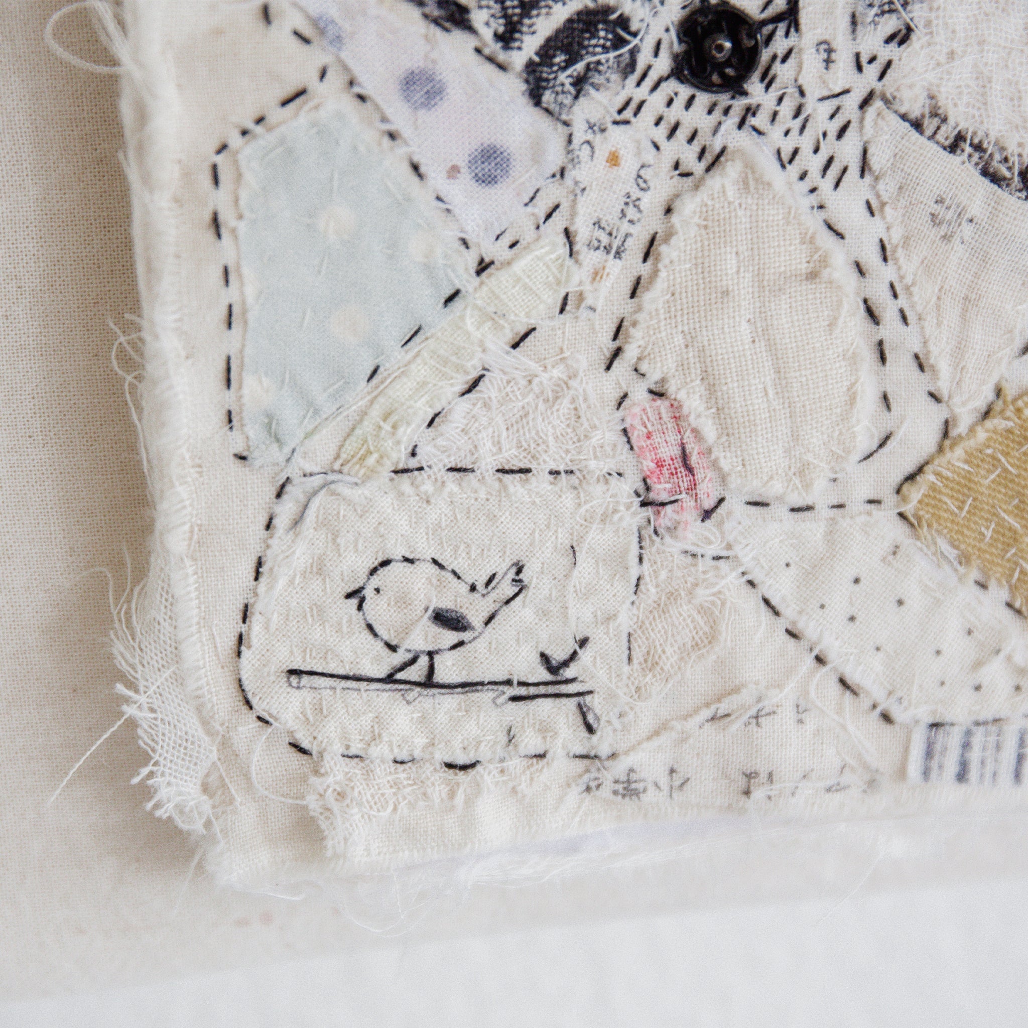 RETIRED - Hutch Studio - Birds the Word Fabric Art Collection | Three Wee Chichadee - Image 5