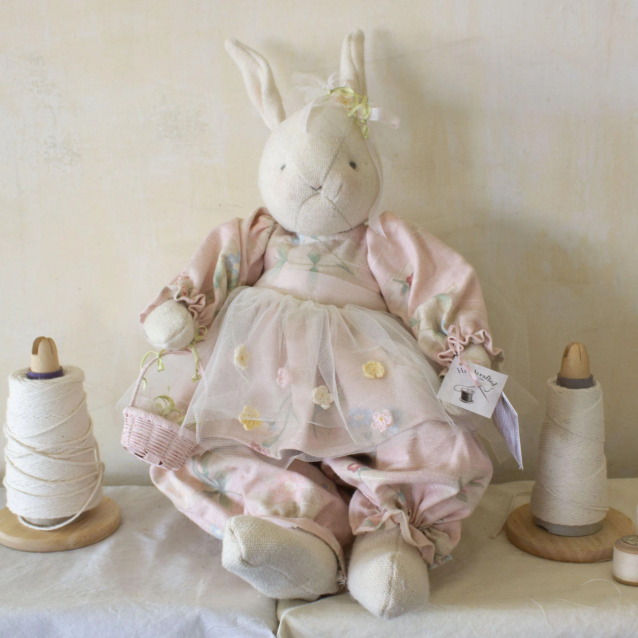 RETIRED - Hutch Studio - Bunny Bushel - One Of A Kind Bunny