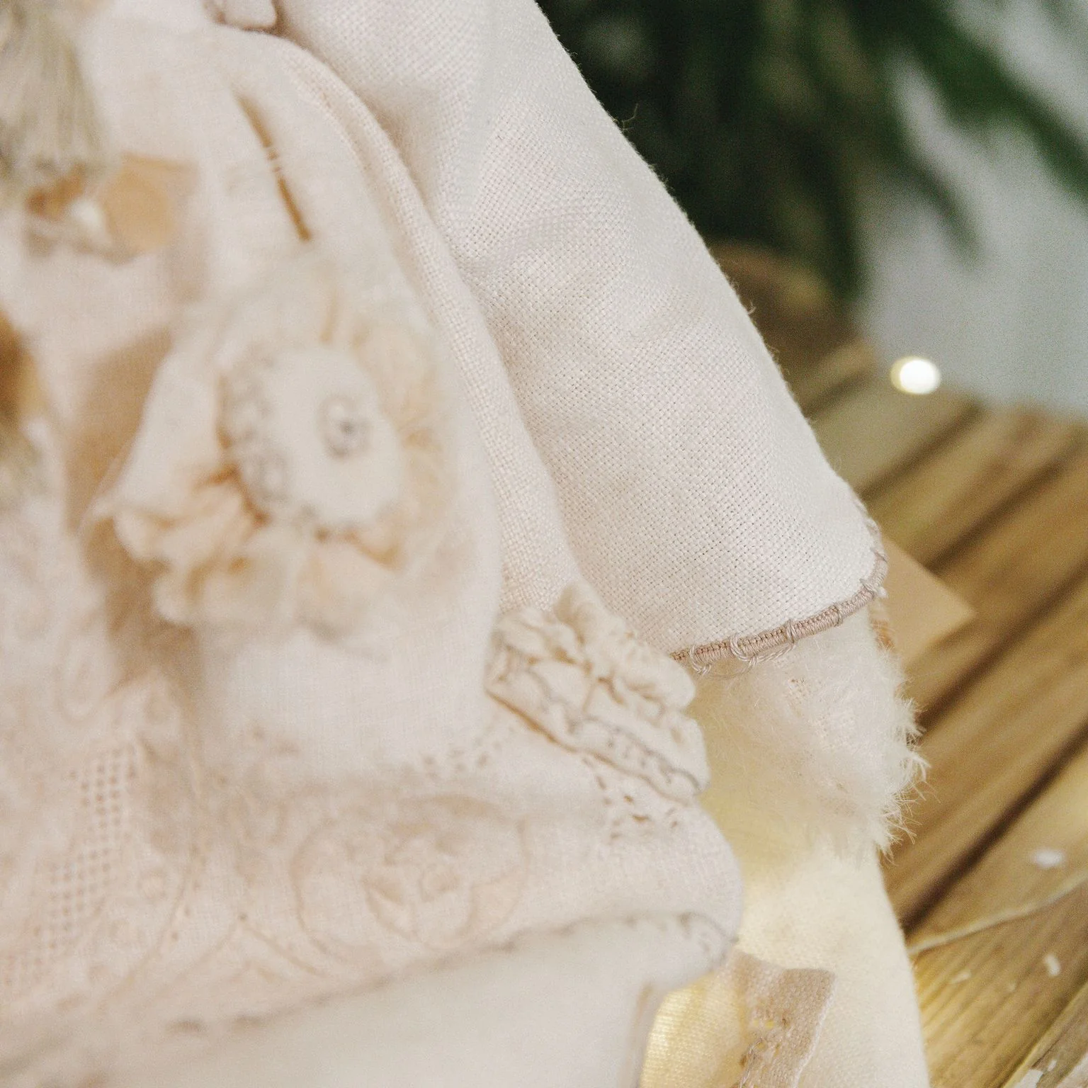 RETIRED - Hutch Studio - Ella Elegant - Hand-Crafted Cream Mohair Bunny - Image 9