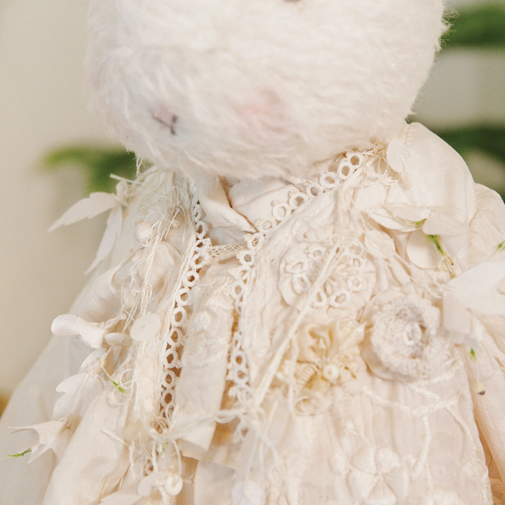 RETIRED - Hutch Studio - Della Delicate - Hand-Crafted Cream Mohair Bunny - Image 5
