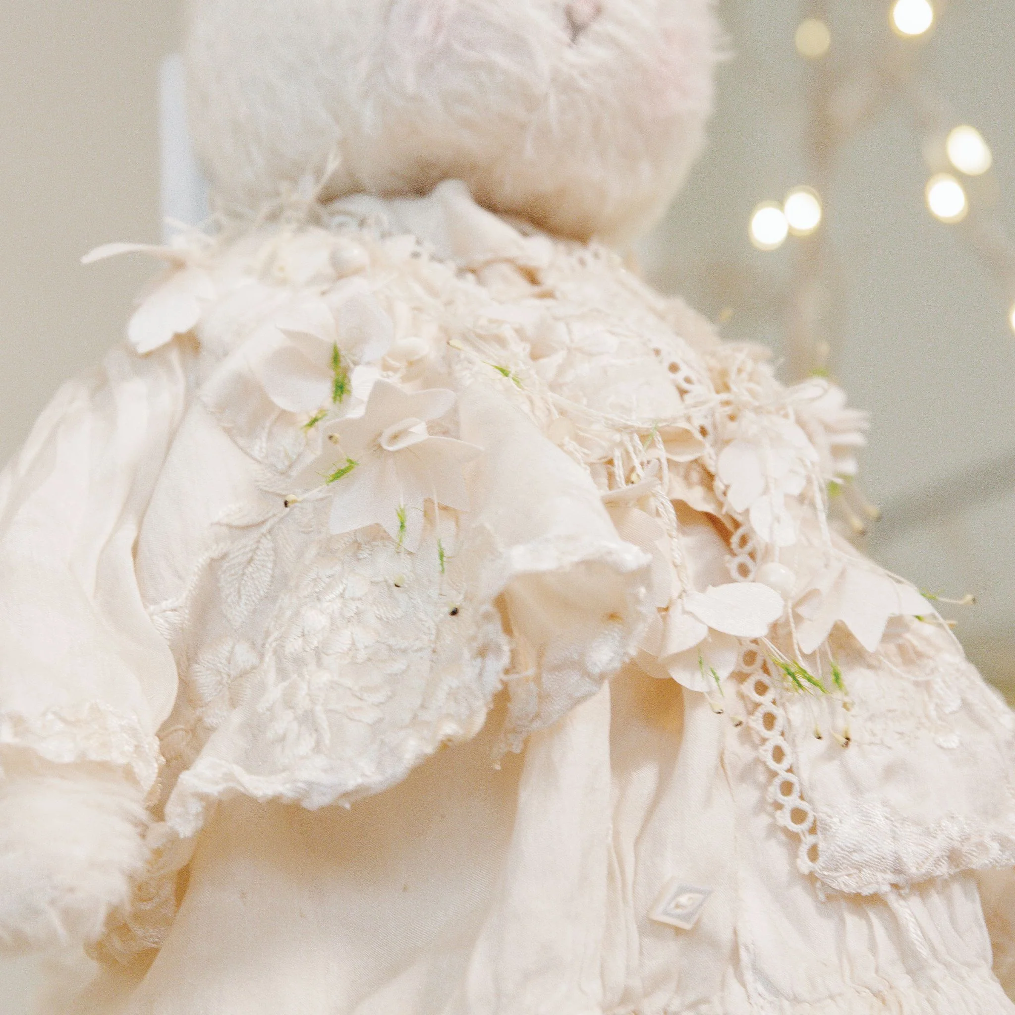 RETIRED - Hutch Studio - Della Delicate - Hand-Crafted Cream Mohair Bunny - Image 7