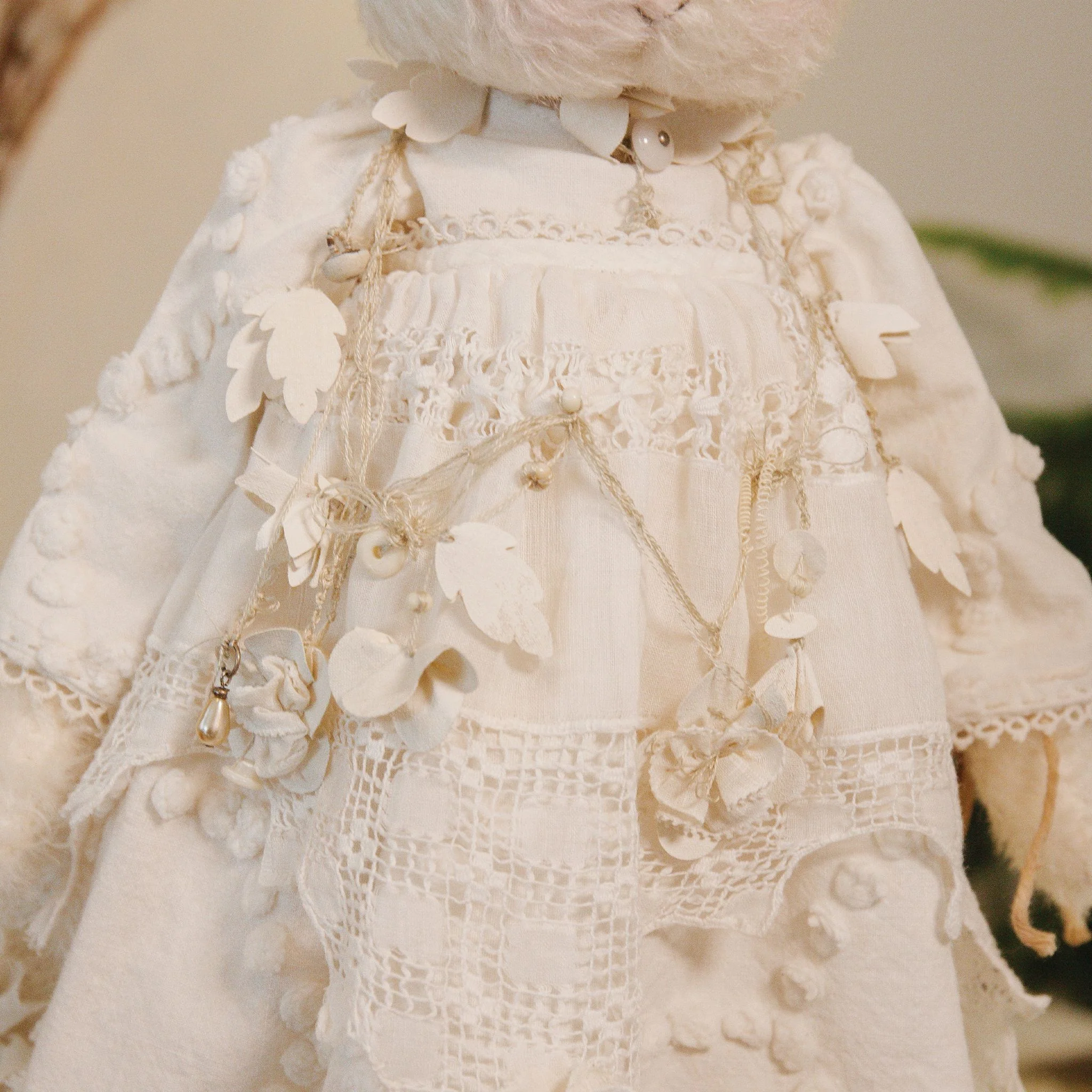 RETIRED - Hutch Studio - Fancy Fanciful - Hand-Crafted Cream Mohair Bunny - Image 5