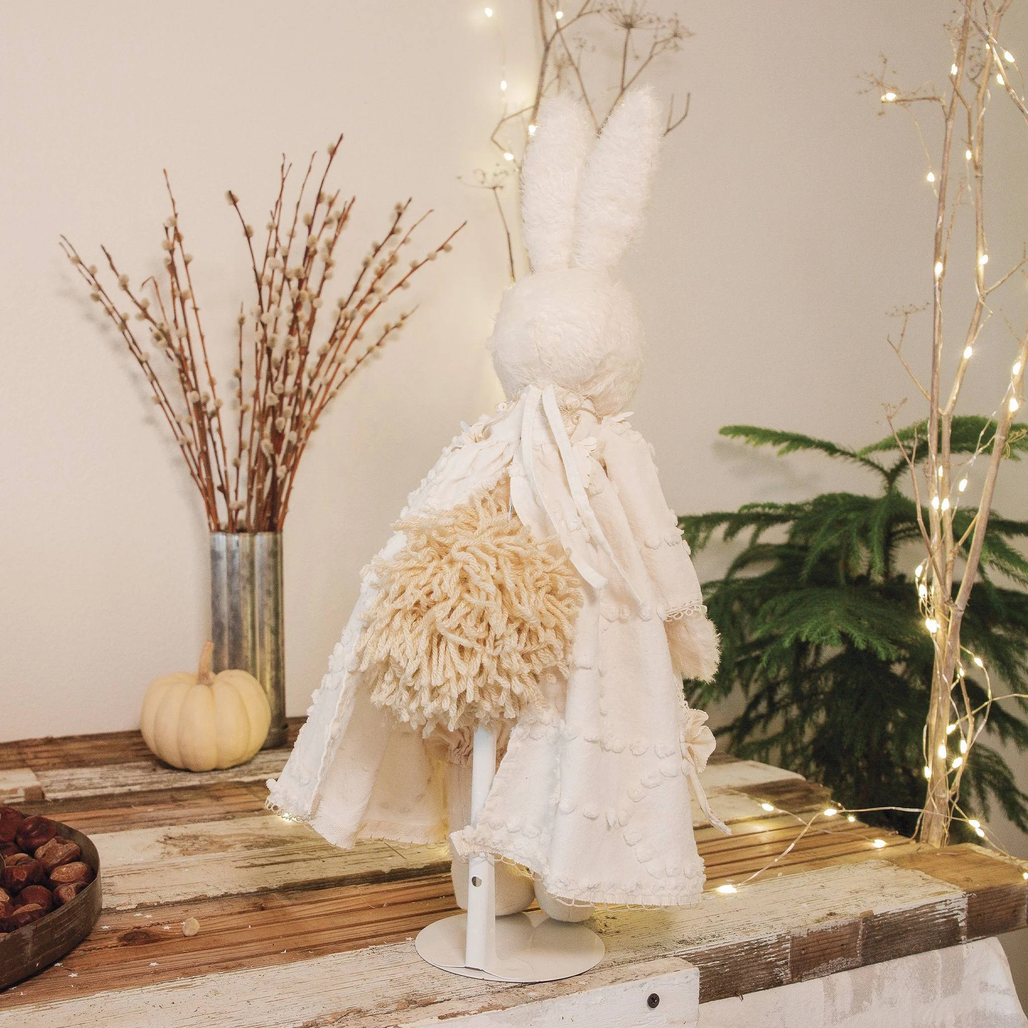 RETIRED - Hutch Studio - Fancy Fanciful - Hand-Crafted Cream Mohair Bunny - Image 8