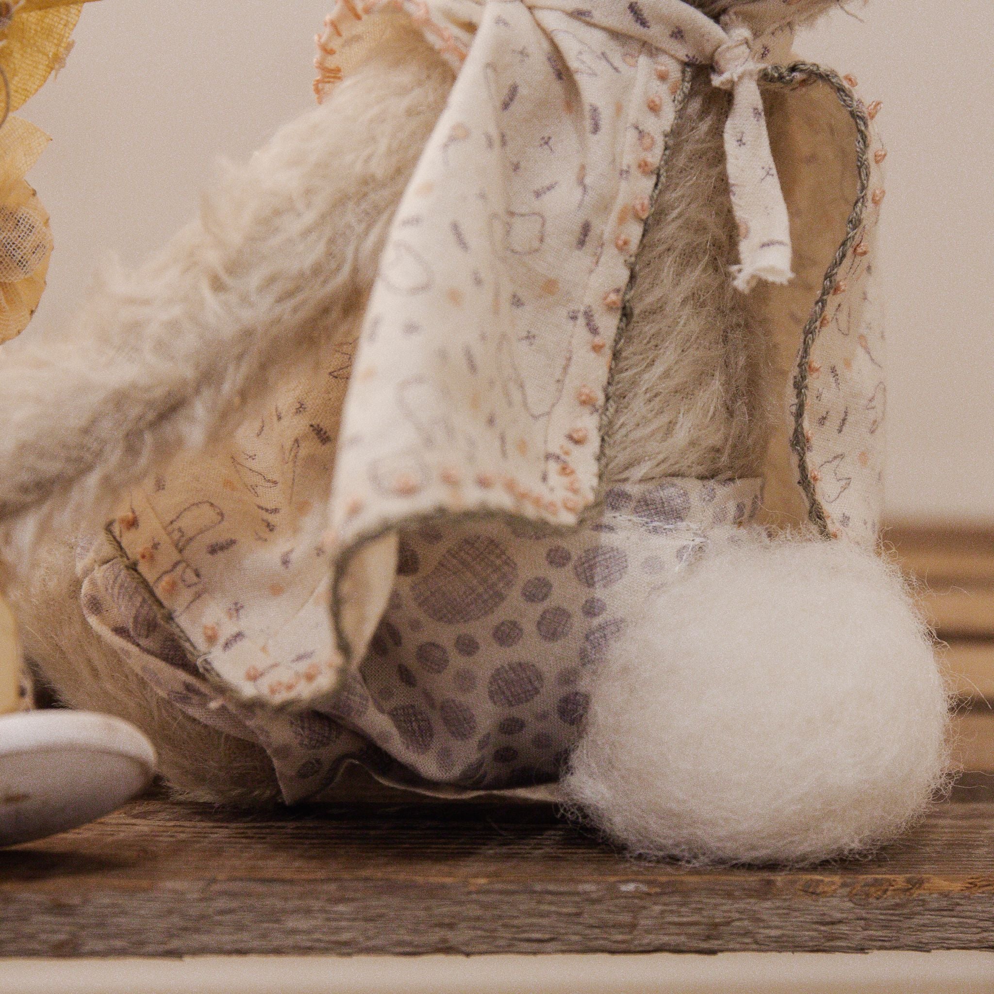 RETIRED Hutch Studio - Franny FunBun - Hand-Crafted Sparse Mohair Cream Bunny - Image 4
