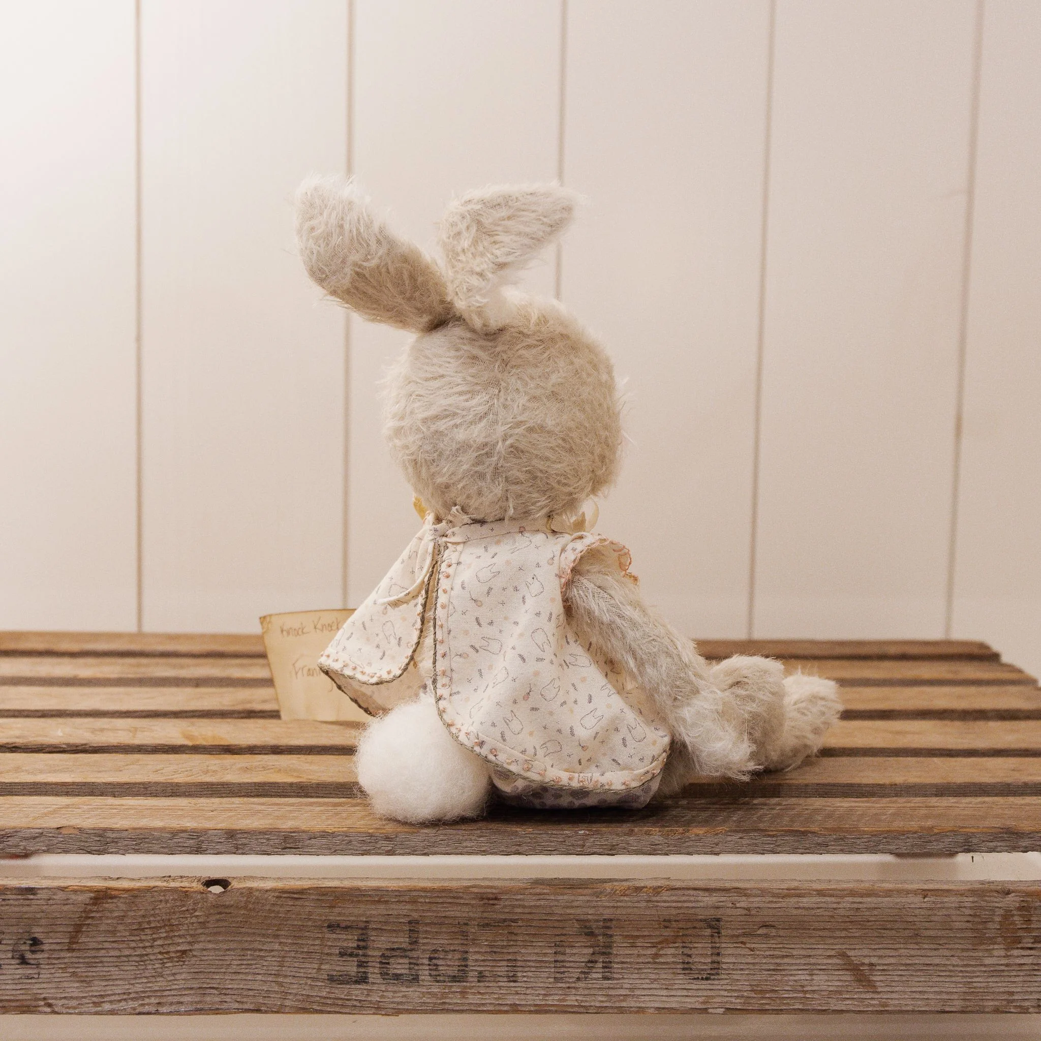 RETIRED Hutch Studio - Franny FunBun - Hand-Crafted Sparse Mohair Cream Bunny - Image 7