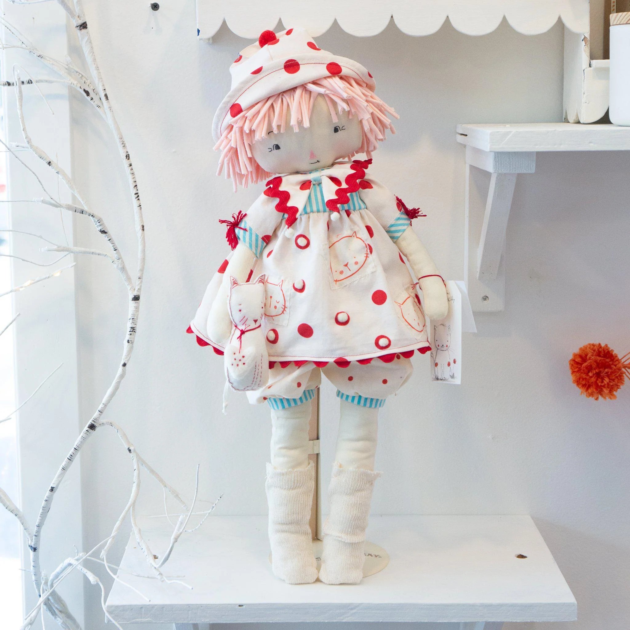 RETIRED - Hutch Studio - Kat & My Kitty - Make and Mend One of a Kind Doll