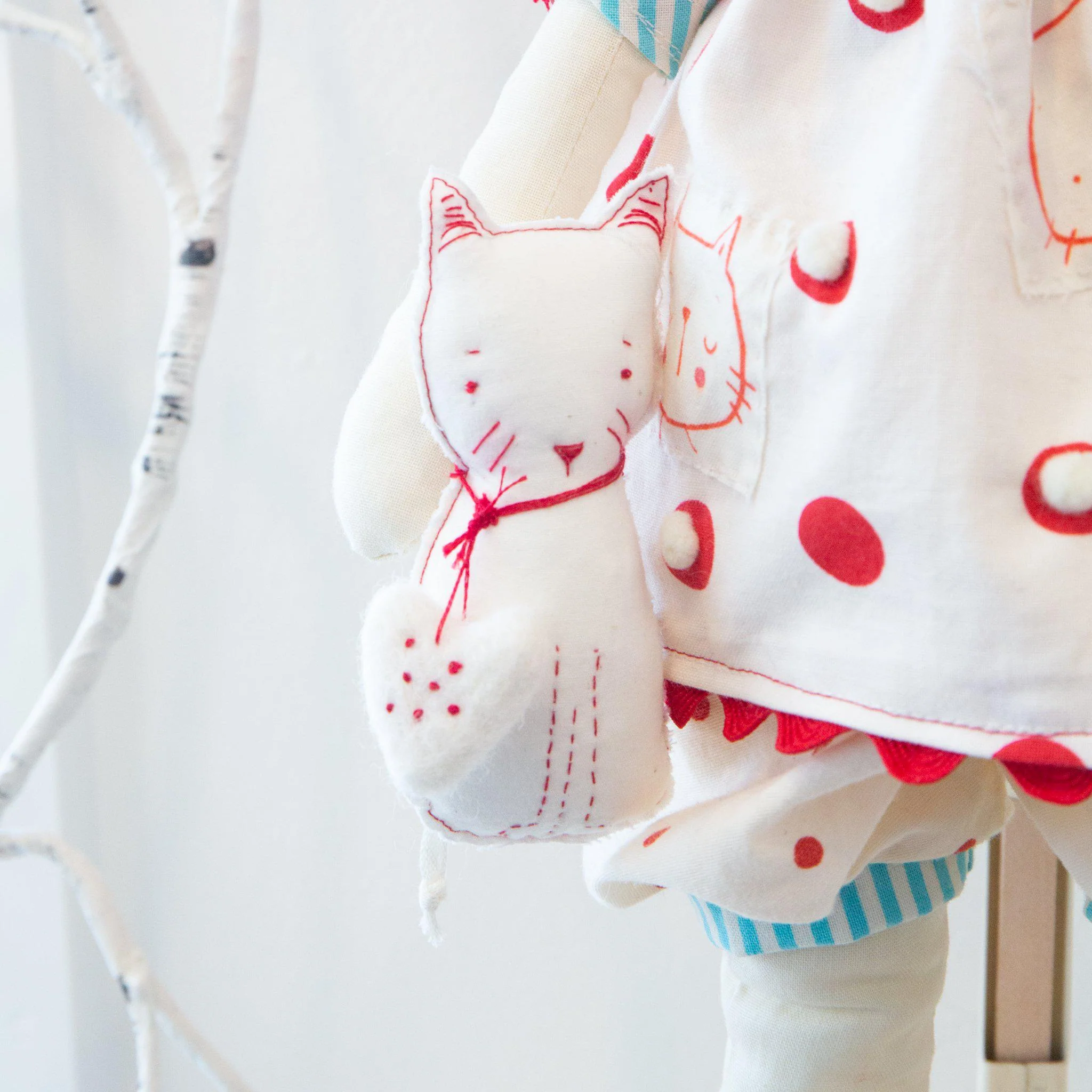 RETIRED - Hutch Studio - Kat & My Kitty - Make and Mend One of a Kind Doll - Image 3