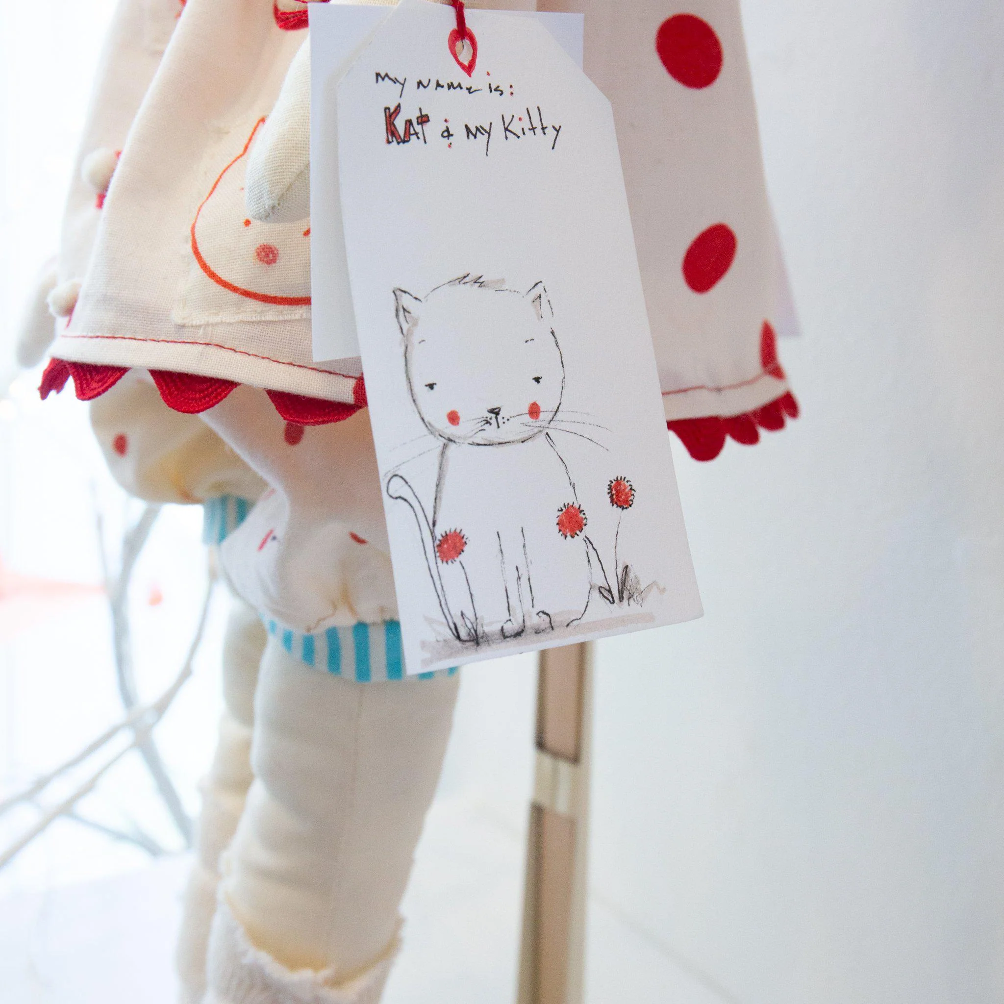 RETIRED - Hutch Studio - Kat & My Kitty - Make and Mend One of a Kind Doll - Image 4