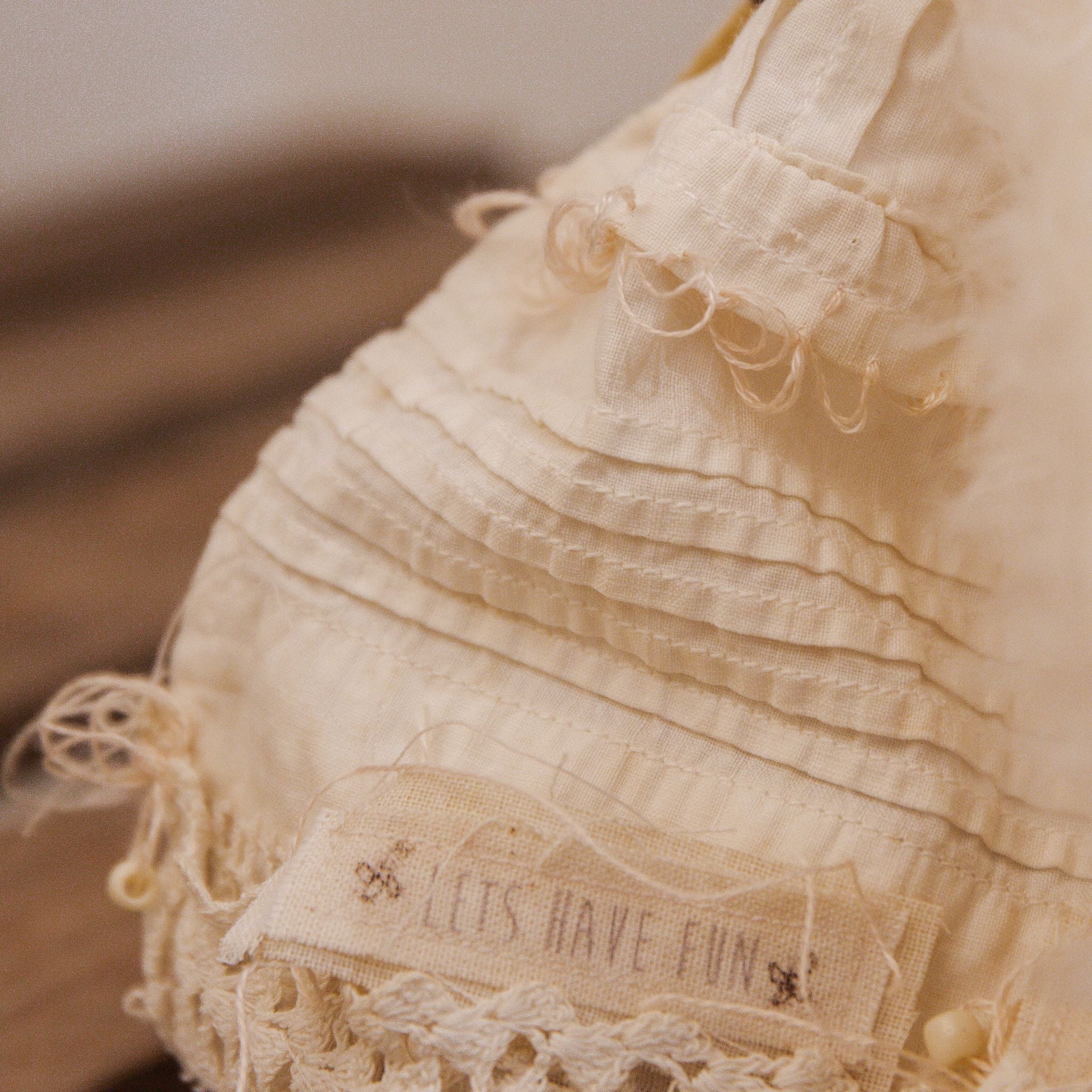 RETIRED - Hutch Studio - Miss Lovey Love Note - Hand-Crafted Curly Mohair Cream Bunny - Image 6