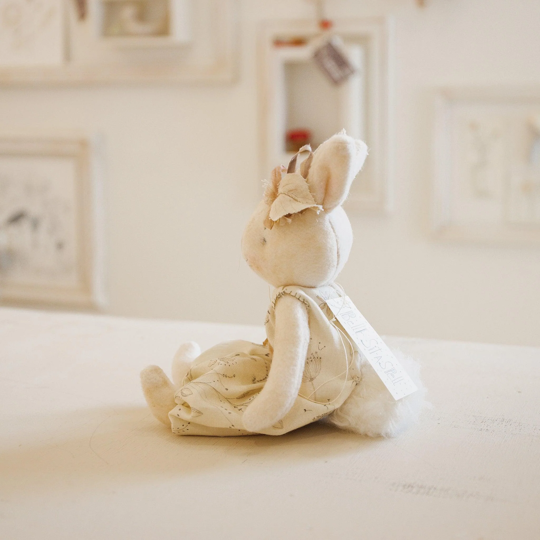 RETIRED - Hutch Studio Original - Belle Sit-a-Spell - Hand-Crafted Cotton & Wool Bunny - Image 2