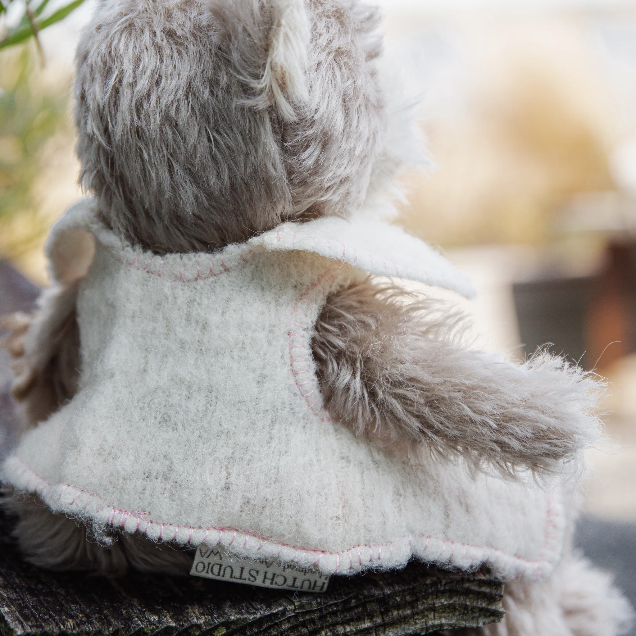 RETIRED - Hutch Studio Original - Buster Bear - Hand-Crafted Mohair & Vintage Wool Bear - Image 4