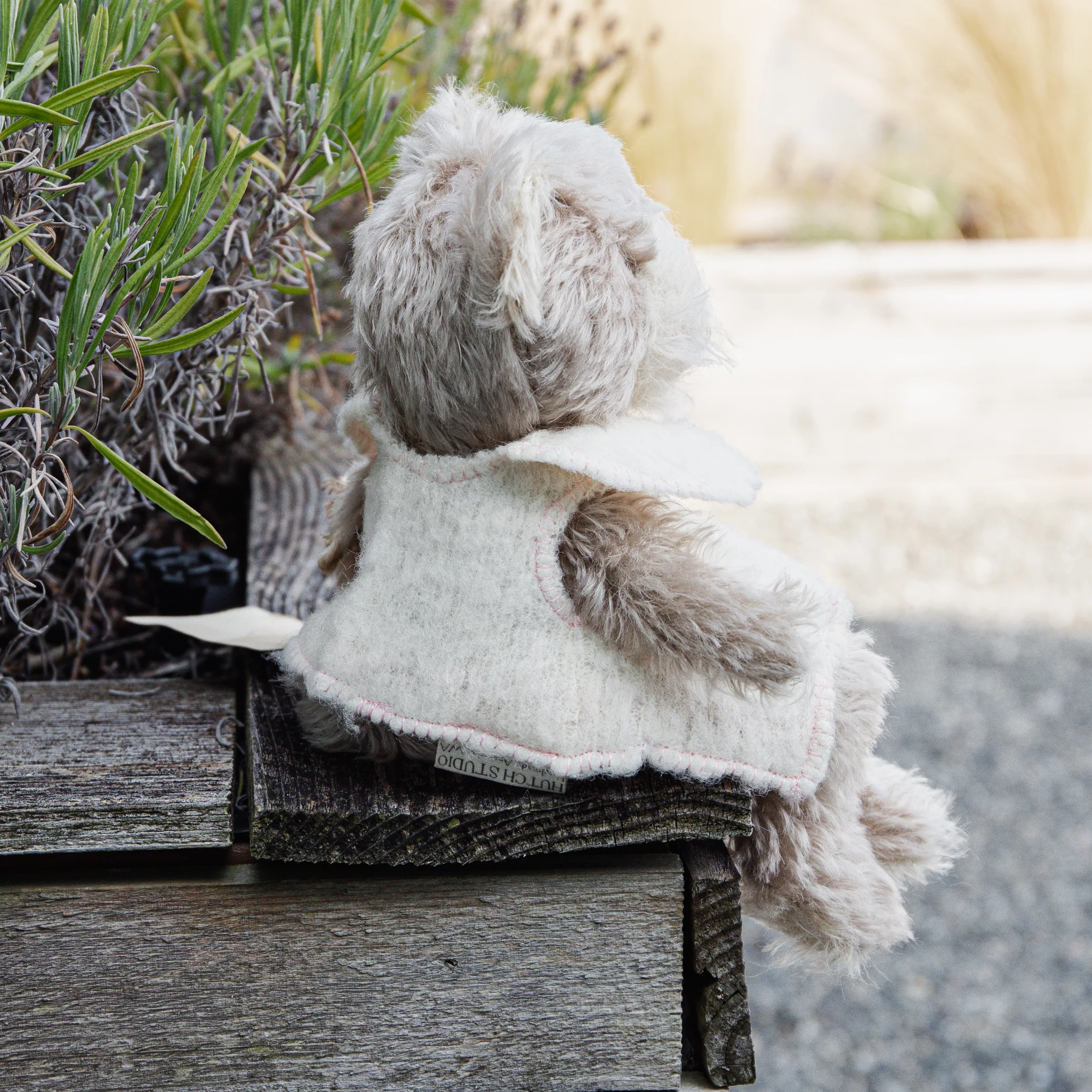 RETIRED - Hutch Studio Original - Buster Bear - Hand-Crafted Mohair & Vintage Wool Bear - Image 5