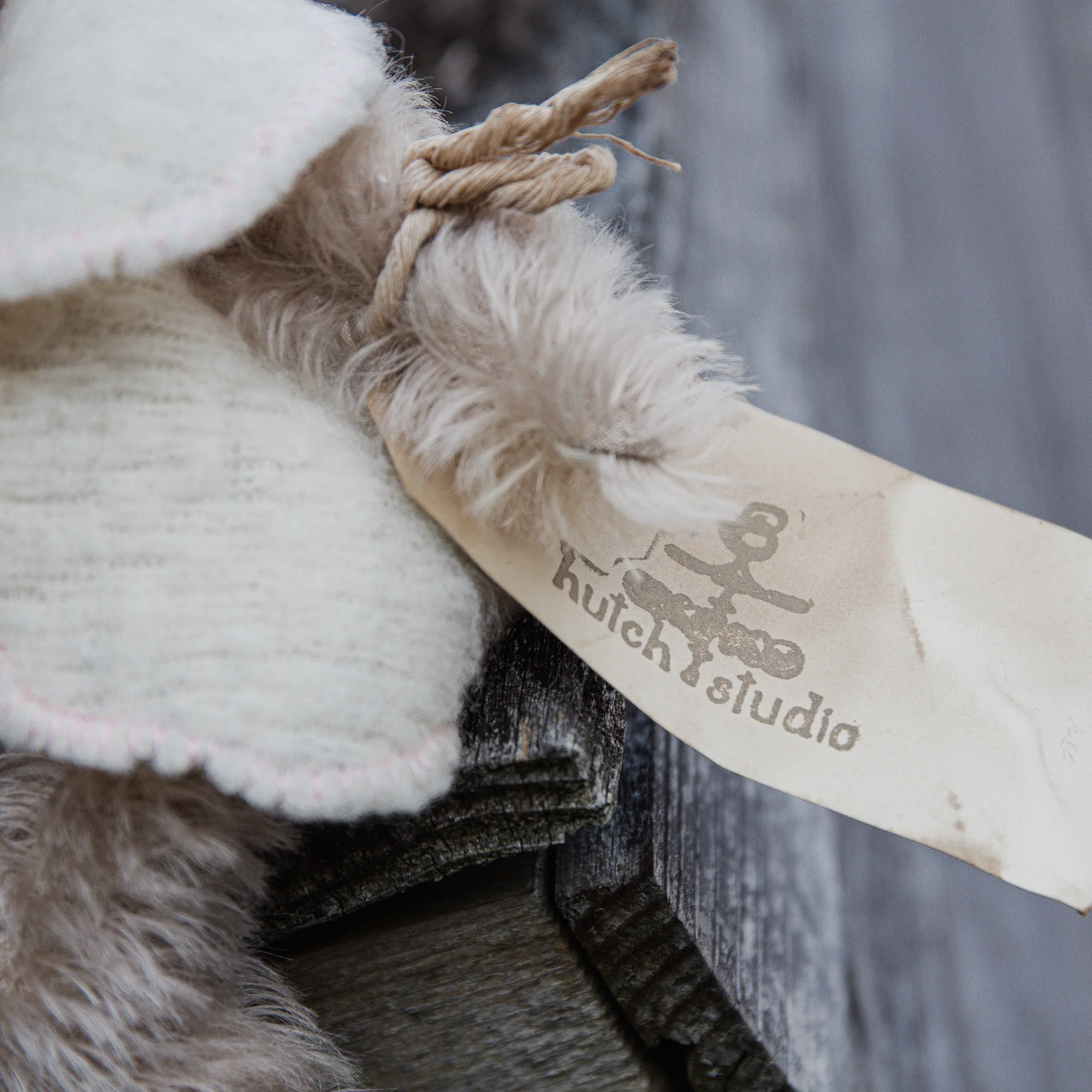 RETIRED - Hutch Studio Original - Buster Bear - Hand-Crafted Mohair & Vintage Wool Bear - Image 6