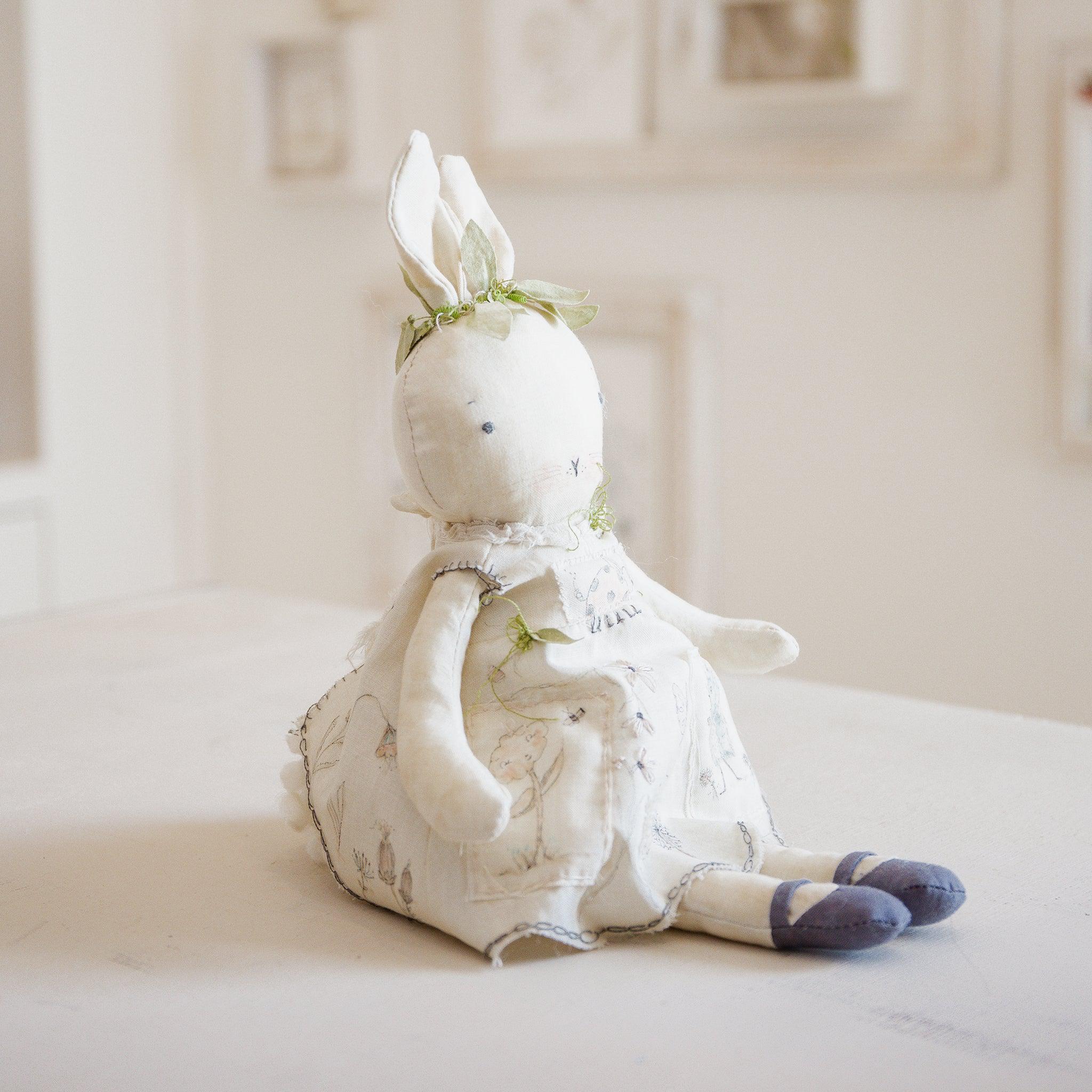 RETIRED - Hutch Studio Original - Greta Garden - Hand-Crafted Cotton Bunny