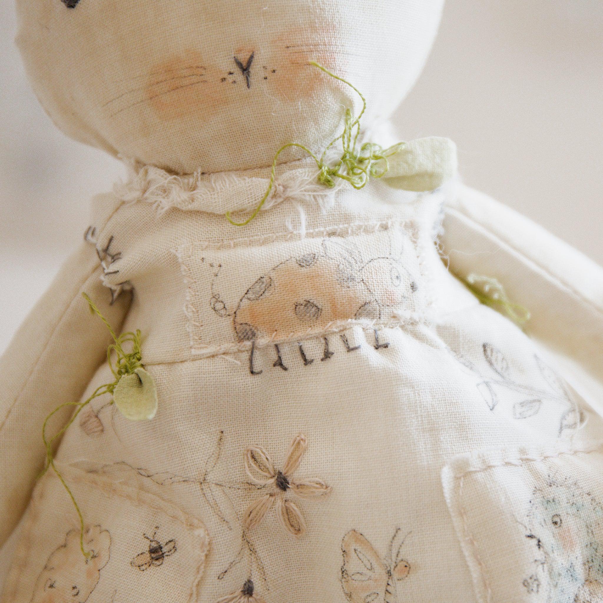 RETIRED - Hutch Studio Original - Greta Garden - Hand-Crafted Cotton Bunny - Image 2