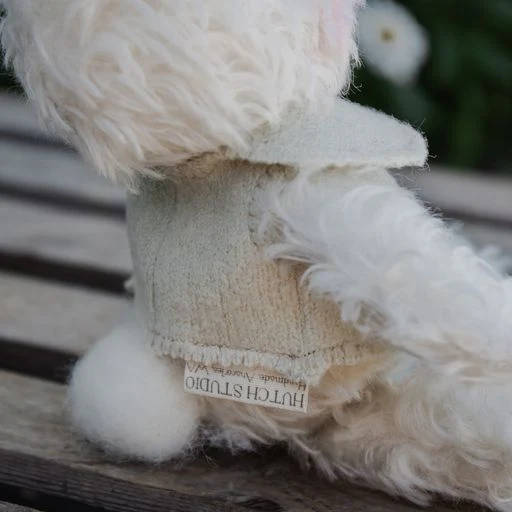 RETIRED - Hutch Studio Original - Hop Curly Top 1 - Hand-Crafted Mohair & Vintage Wool Bunny - Image 4