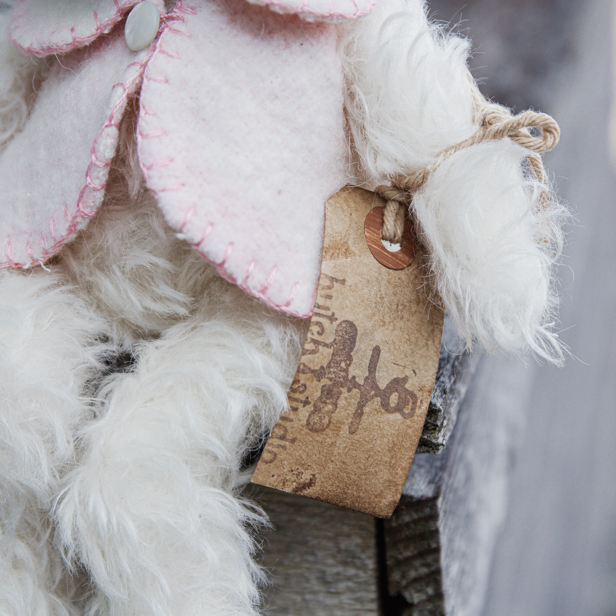 RETIRED - Hutch Studio Original - Hop Curly Top II - Hand-Crafted Mohair & Vintage Wool Bunny - Image 4
