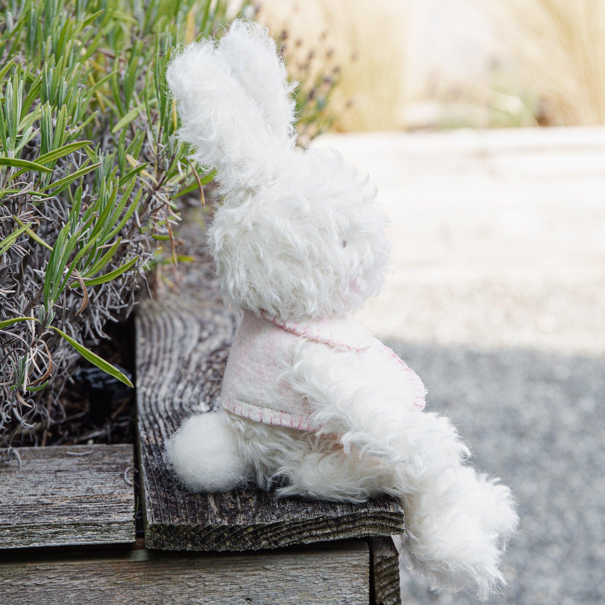 RETIRED - Hutch Studio Original - Hop Curly Top II - Hand-Crafted Mohair & Vintage Wool Bunny - Image 5