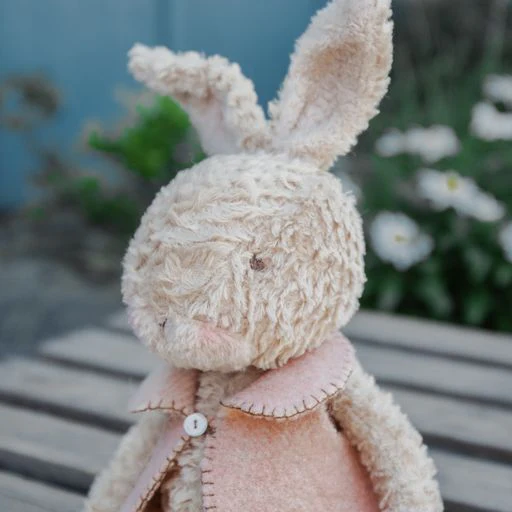 RETIRED - Hutch Studio Original - Hopsley - Hand-Crafted Faux Mohair & Vintage Wool Bunny - Image 2