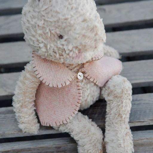 RETIRED - Hutch Studio Original - Hopsley - Hand-Crafted Faux Mohair & Vintage Wool Bunny - Image 4